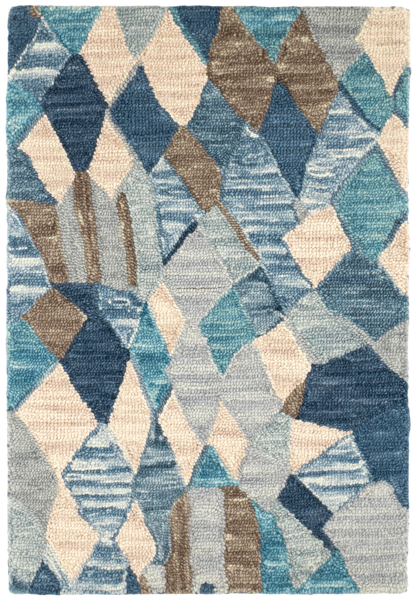 Deer Leap Blue Hand Hooked Wool Rug