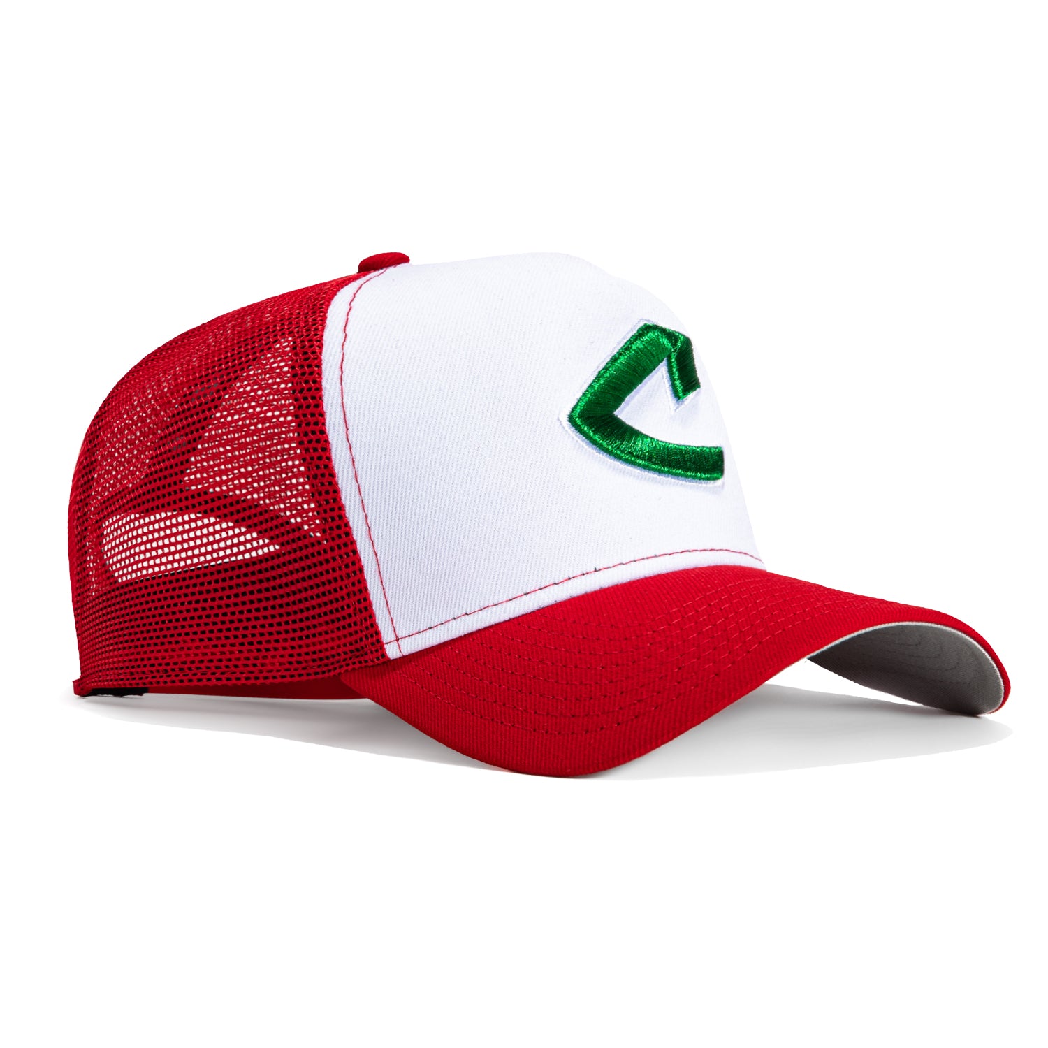 New Era 9Forty A-Frame Cleveland Guardians Snapback Rail Hat - White, Red, Kelly