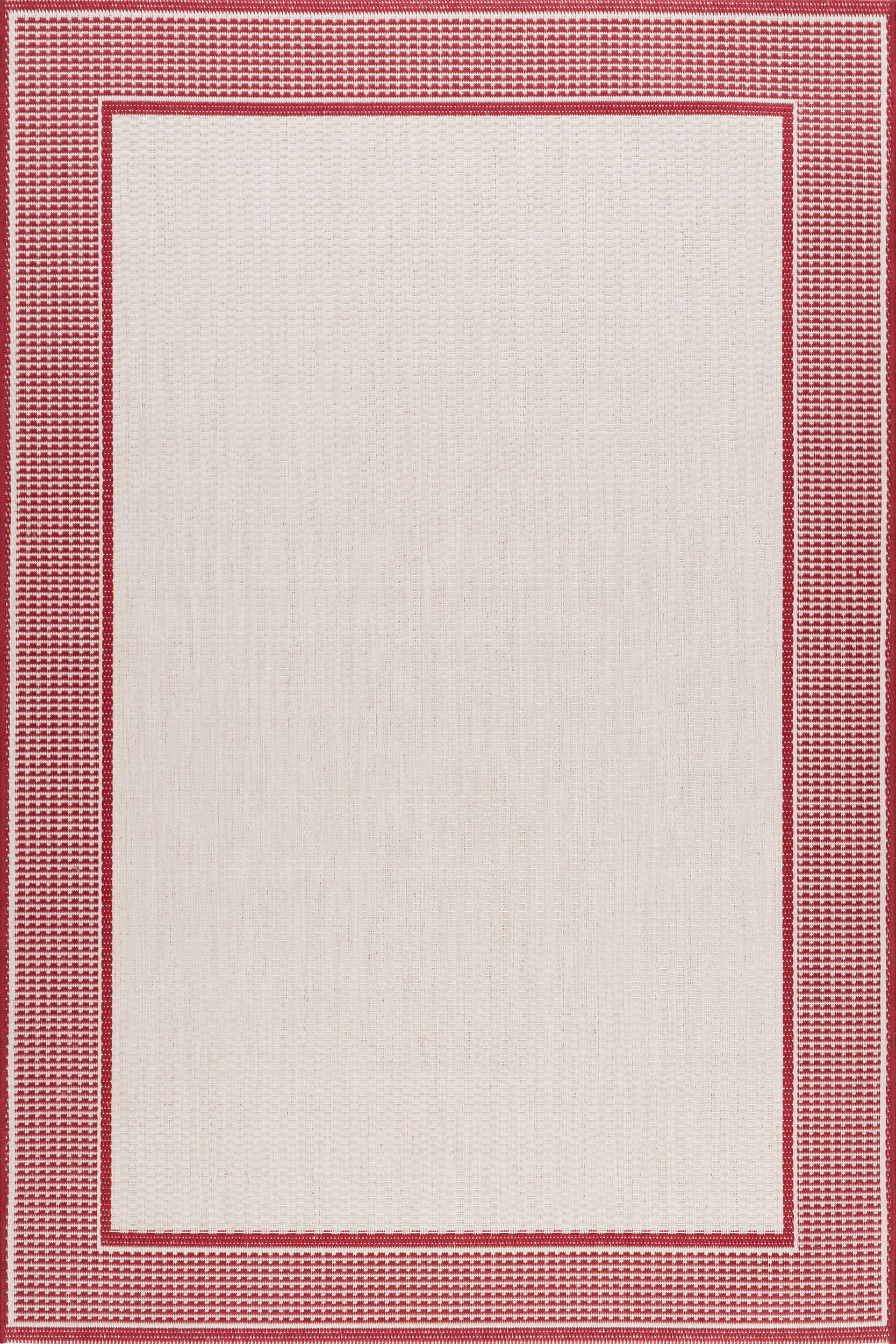 Monochrome Bordered Indoor/Outdoor Rug | Ivory