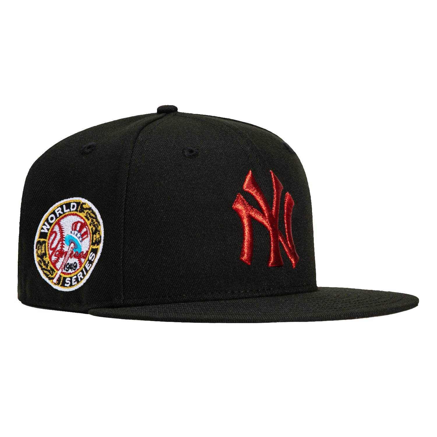 New Era 59Fifty Candy Apple New York Yankees 1949 World Series Patch Hat - Black, Red