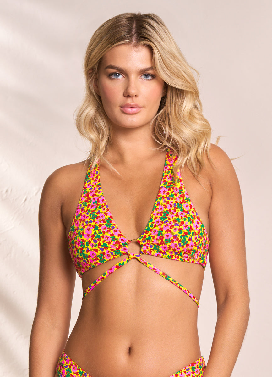 Maaji Miniflore Hoop Sporty Triangle Bikini Top