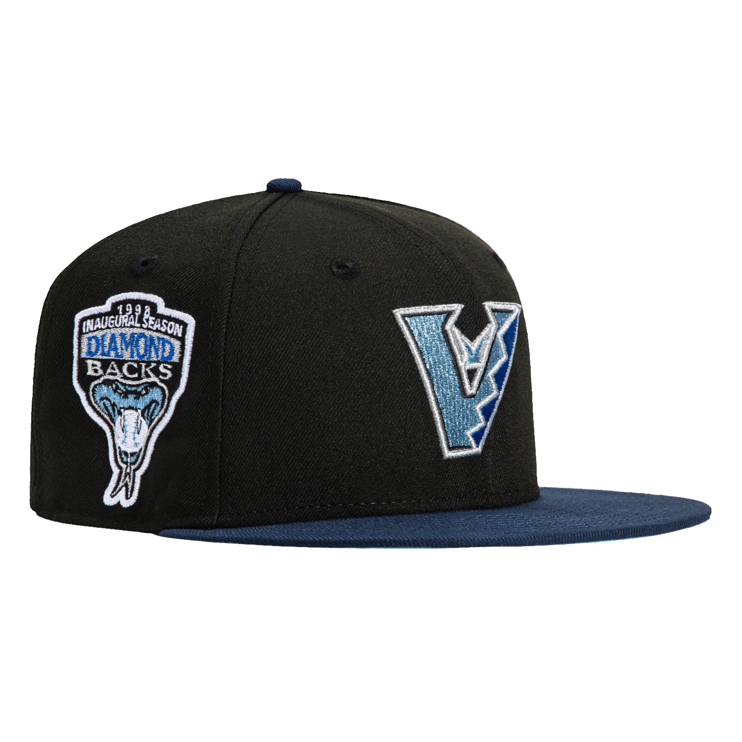 New Era 59Fifty Arizona Diamondbacks Inaugural Patch Upside Down Hat - Black, Navy, Light Blue