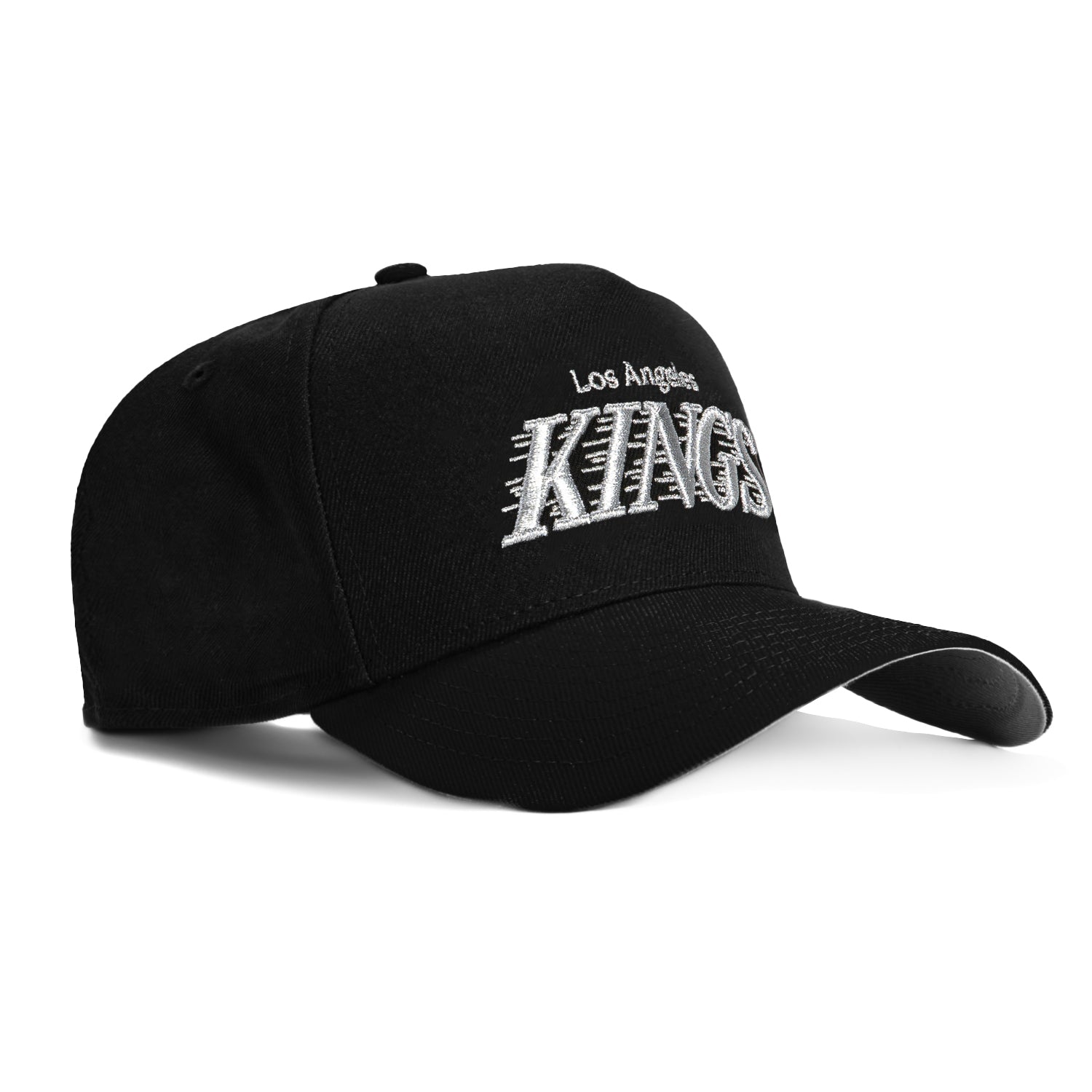 New Era 9Forty A-Frame Los Angeles Kings Snapback Word Hat - Black, Metallic Silver