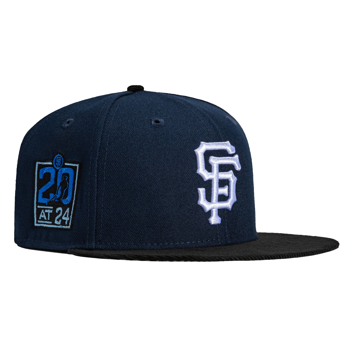 New Era 59Fifty Cord Visor San Francisco Giants 20th Anniversary Park Patch Hat - Navy, Black