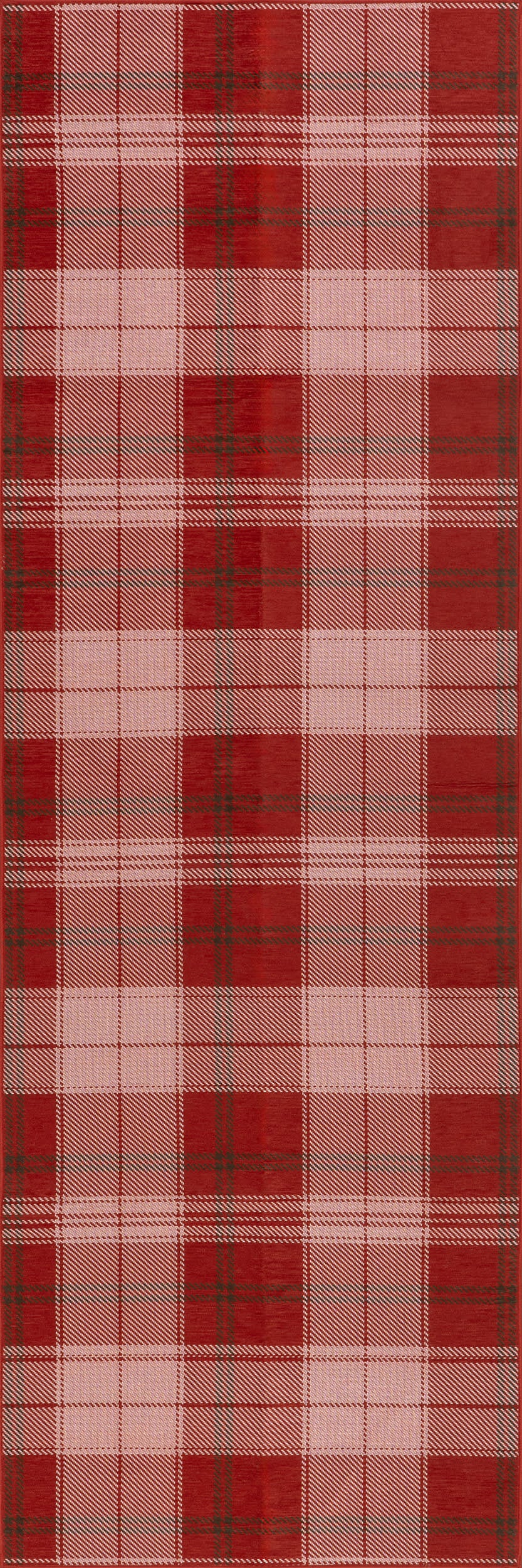 Tytiana Plaid Spill Proof Washable Rug | Red