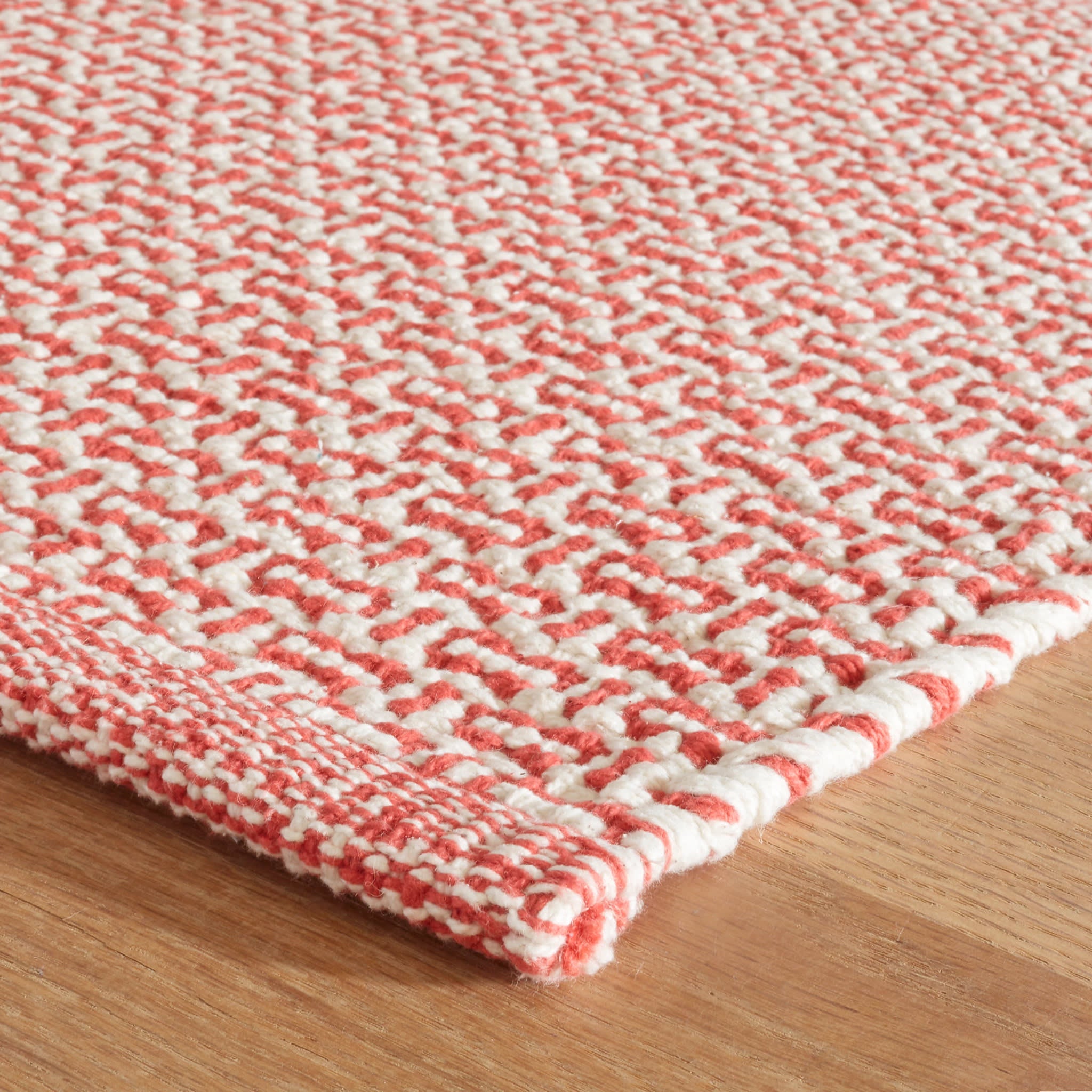 Miss Muffet Paprika Handwoven Cotton Rug