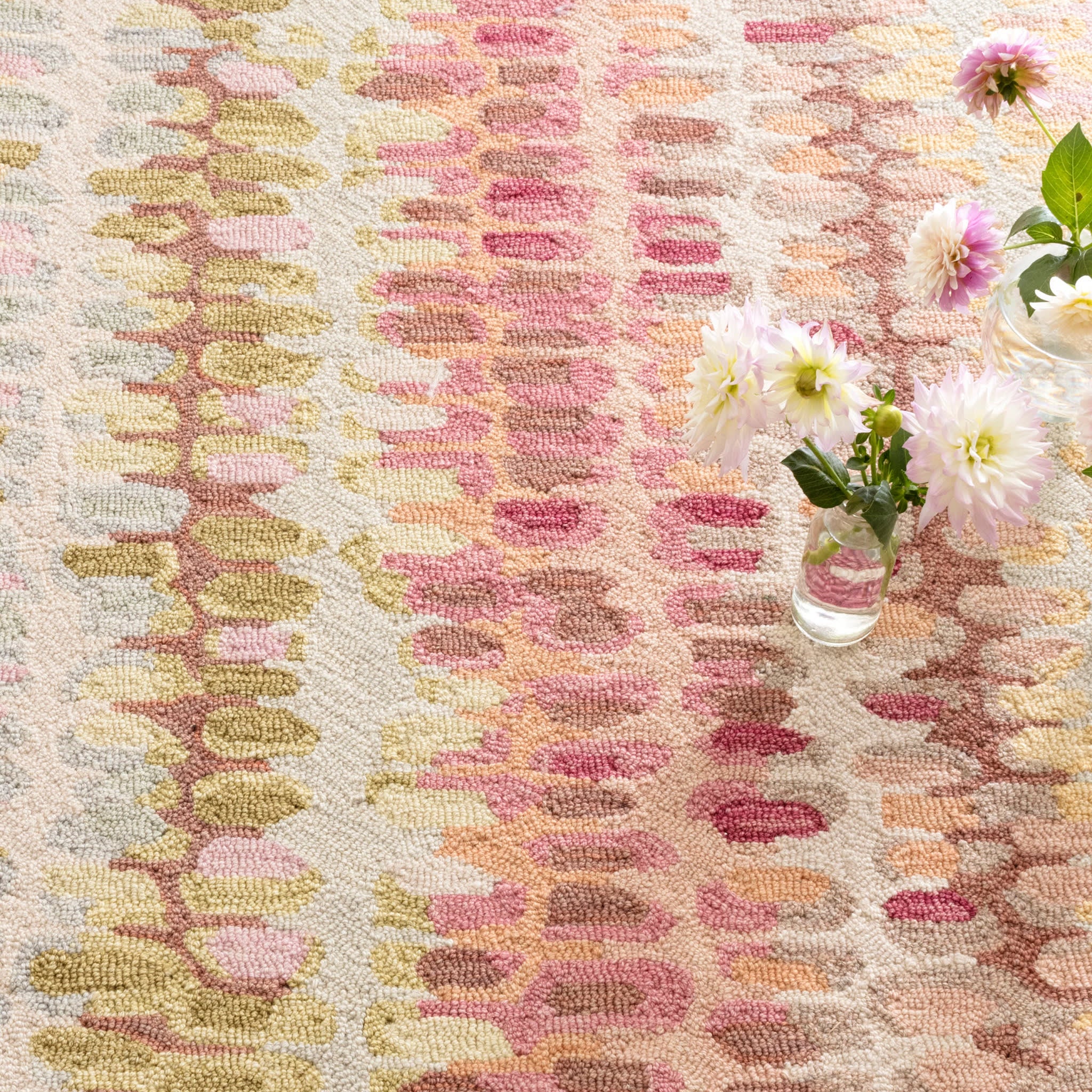 Paint Chip Pastel Hand Micro Hooked Wool Rug