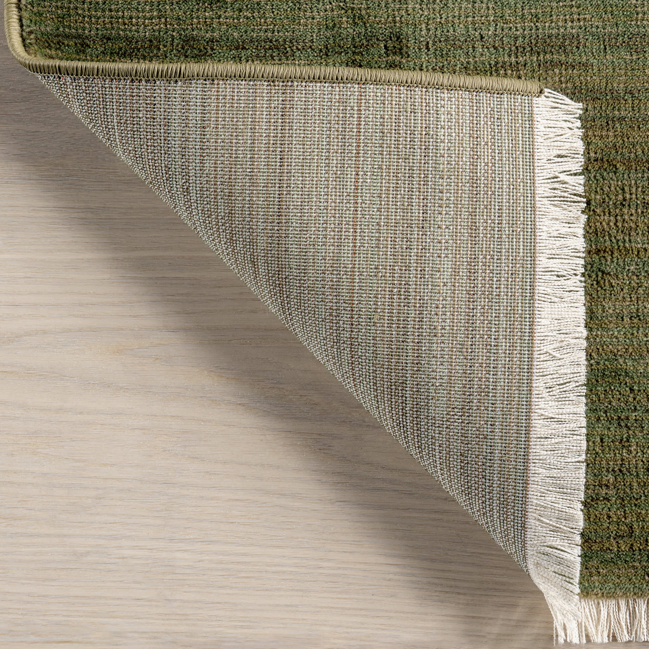 Lylah Solid Fringed Rug | Dark Sage