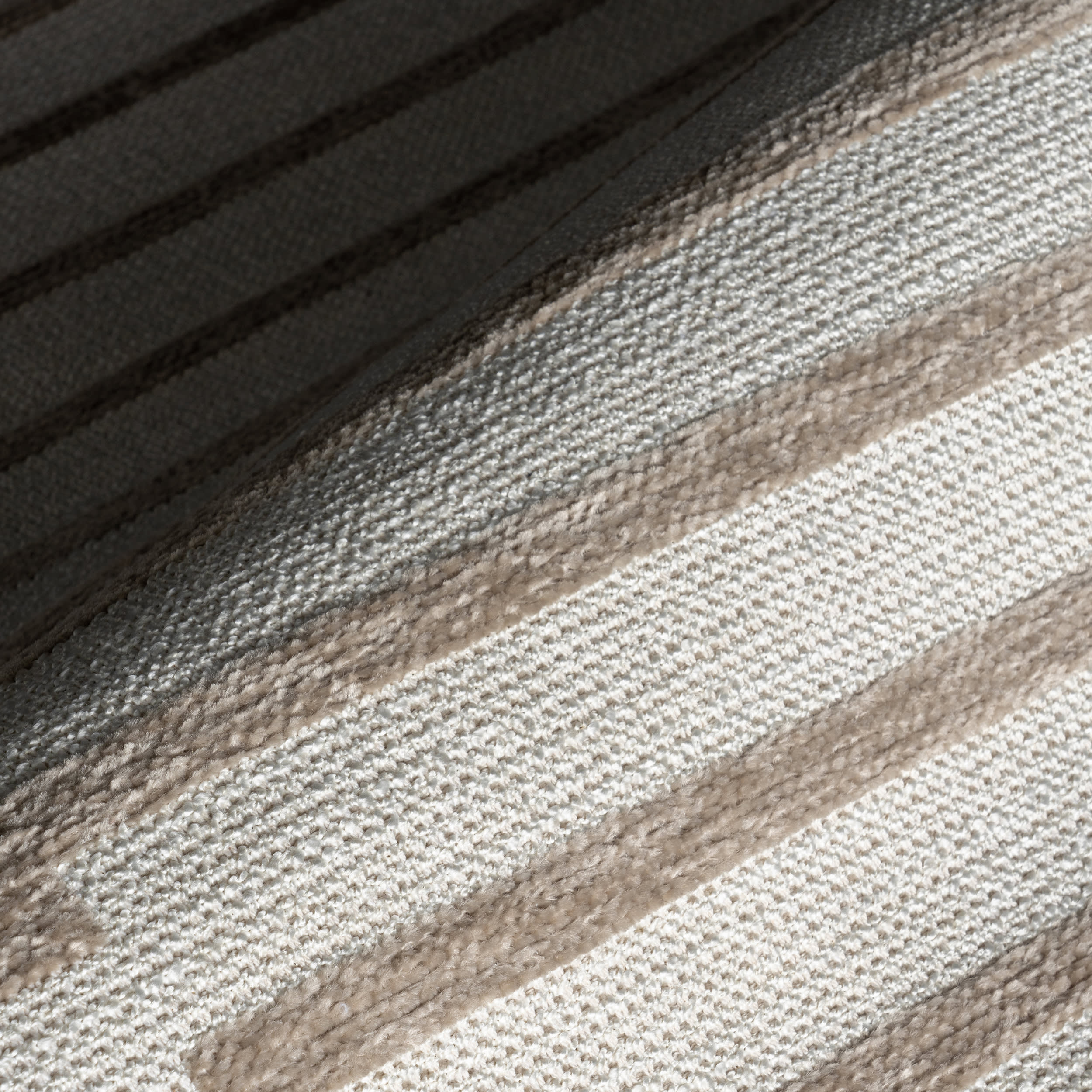 Nova Striped Checkerboard Reversible Washable Rug | Taupe