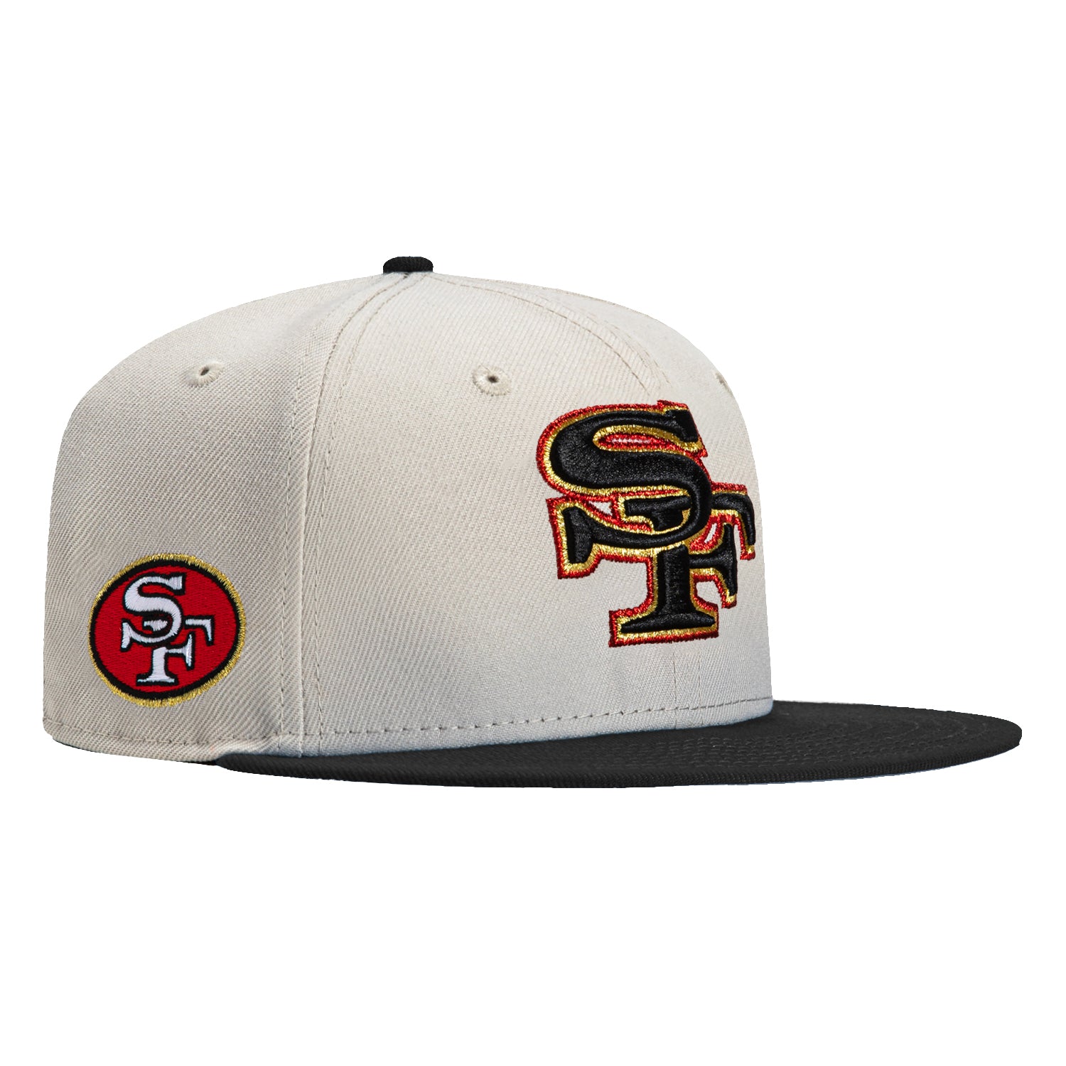 New Era 59Fifty City Stone Dome San Francisco 49ers Logo Patch Hat - Stone, Black