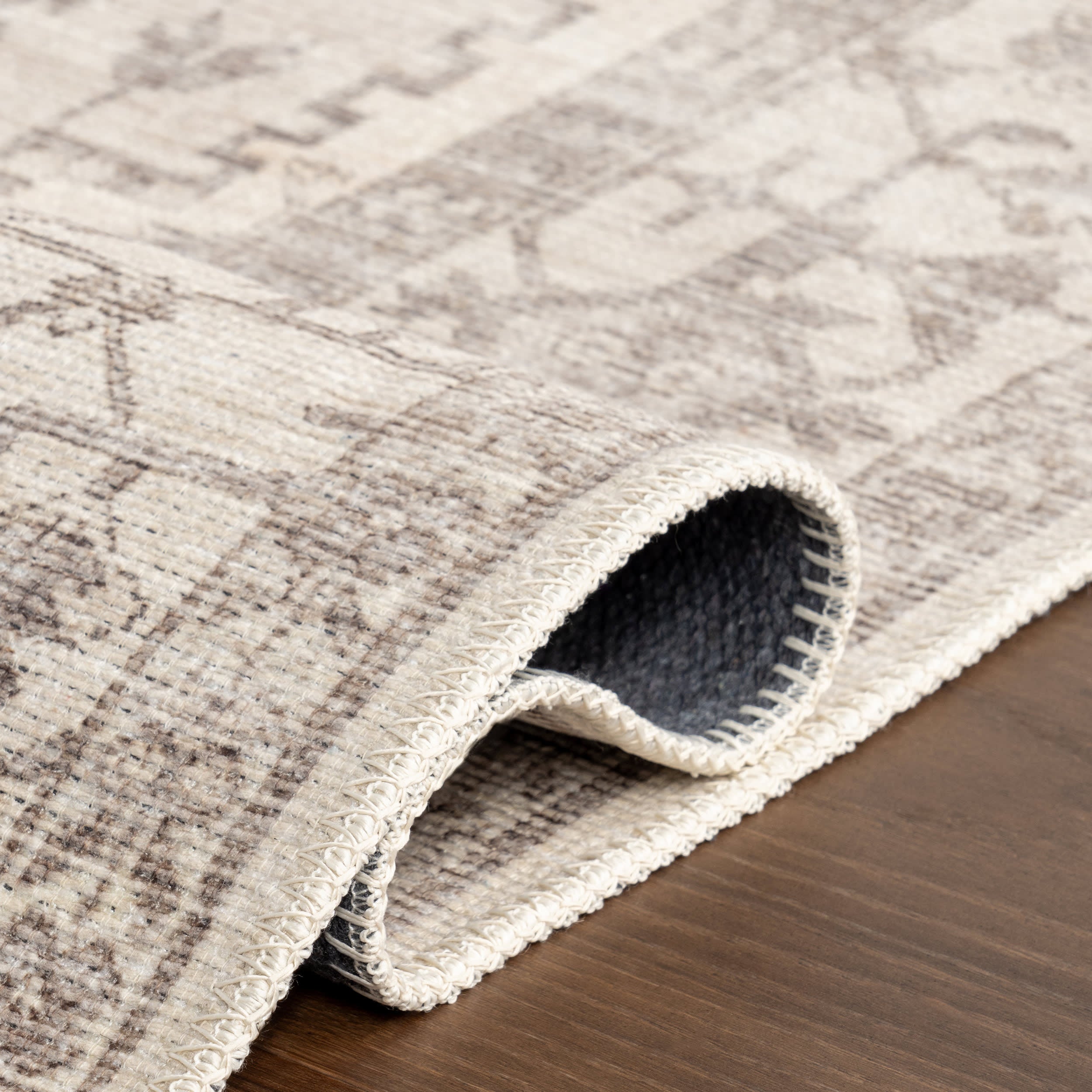 Scarlette Medallion Washable Rug | Taupe