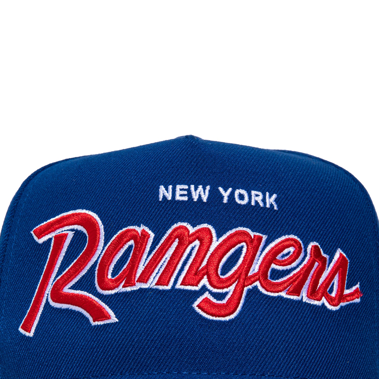 New Era 9Fifty A-Frame New York Rangers Logo Patch Snapback Script Hat - Royal