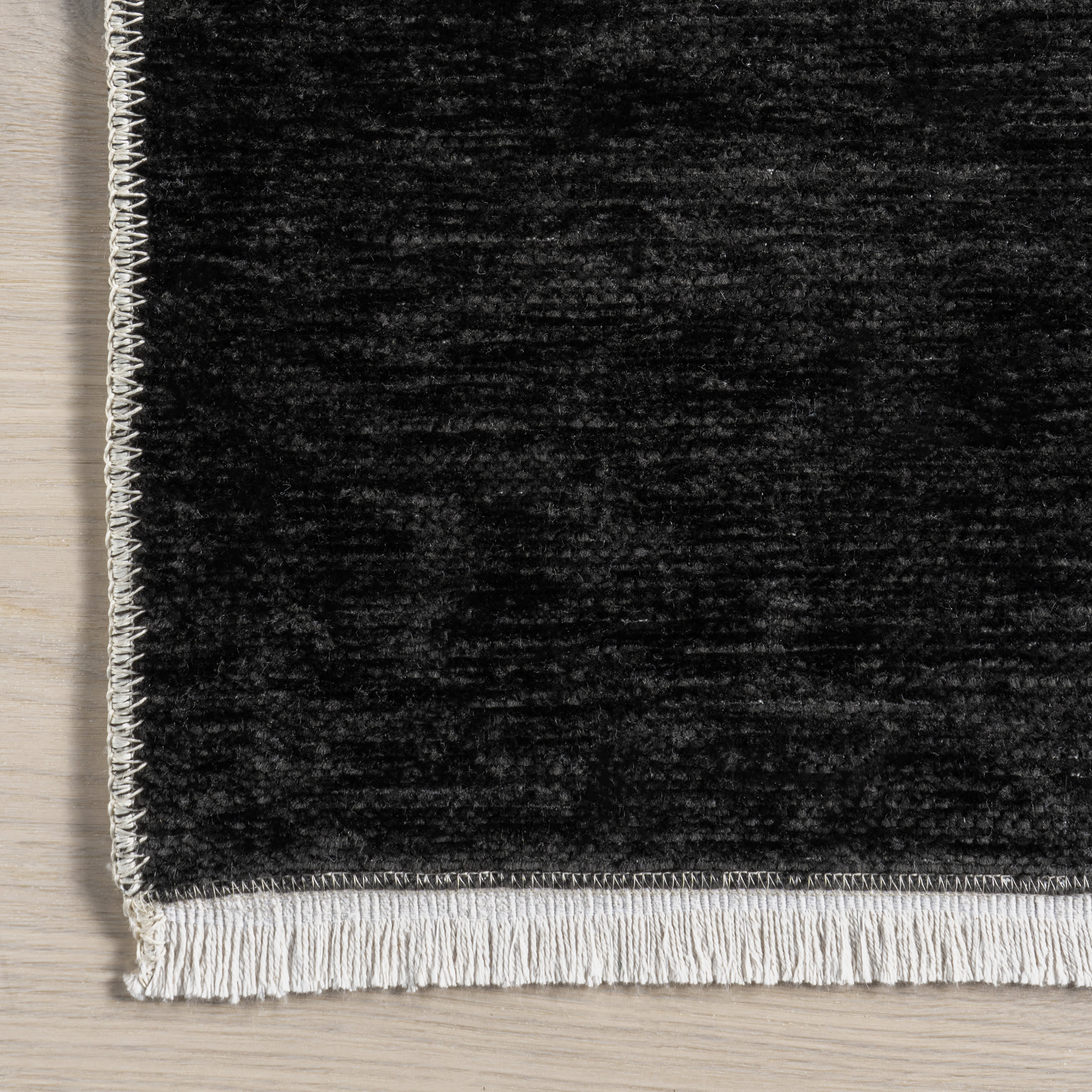 Alayah Piano Keys Reversible Washable Rug | Black/Cream