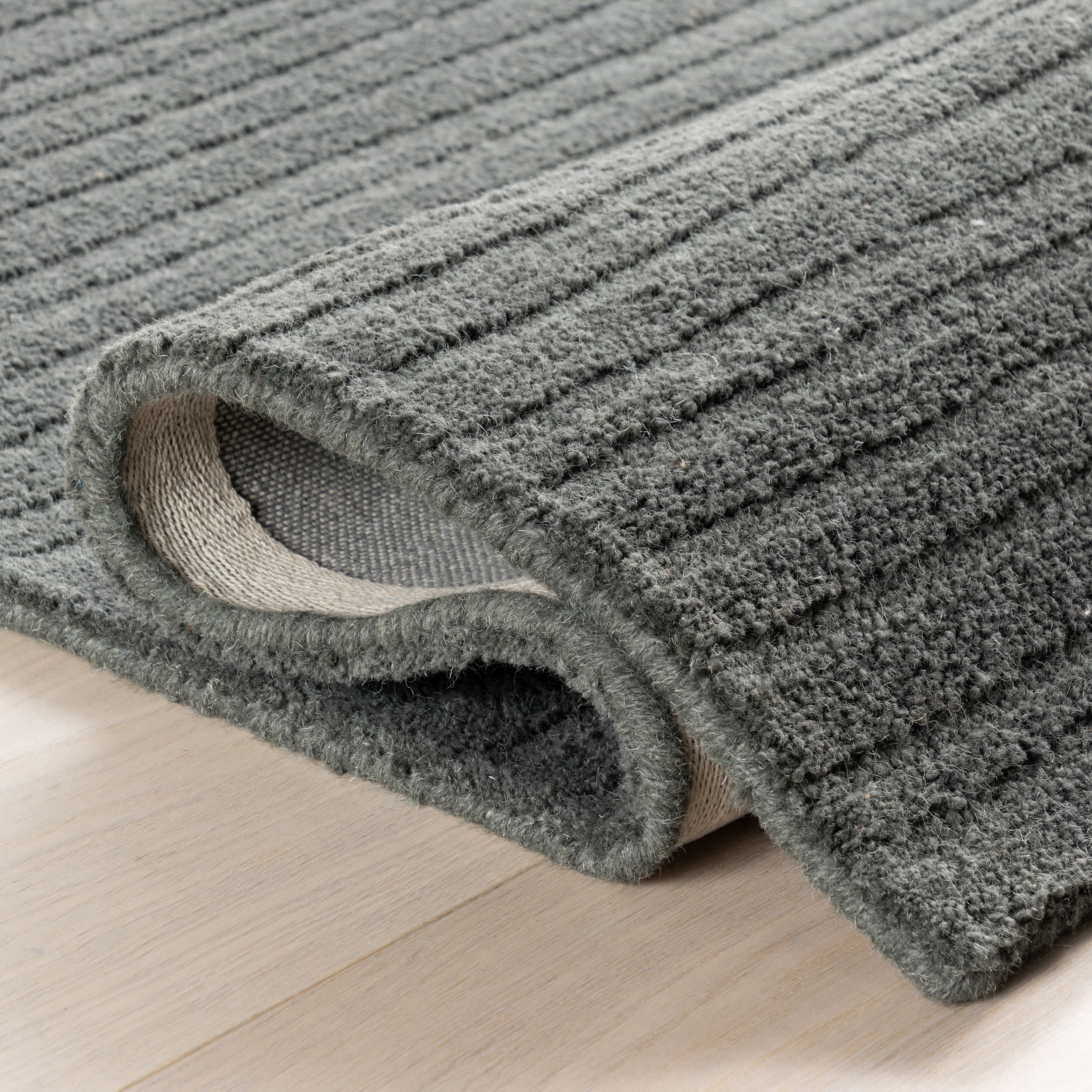 Southwest Striped Wool Rug | Charcoal