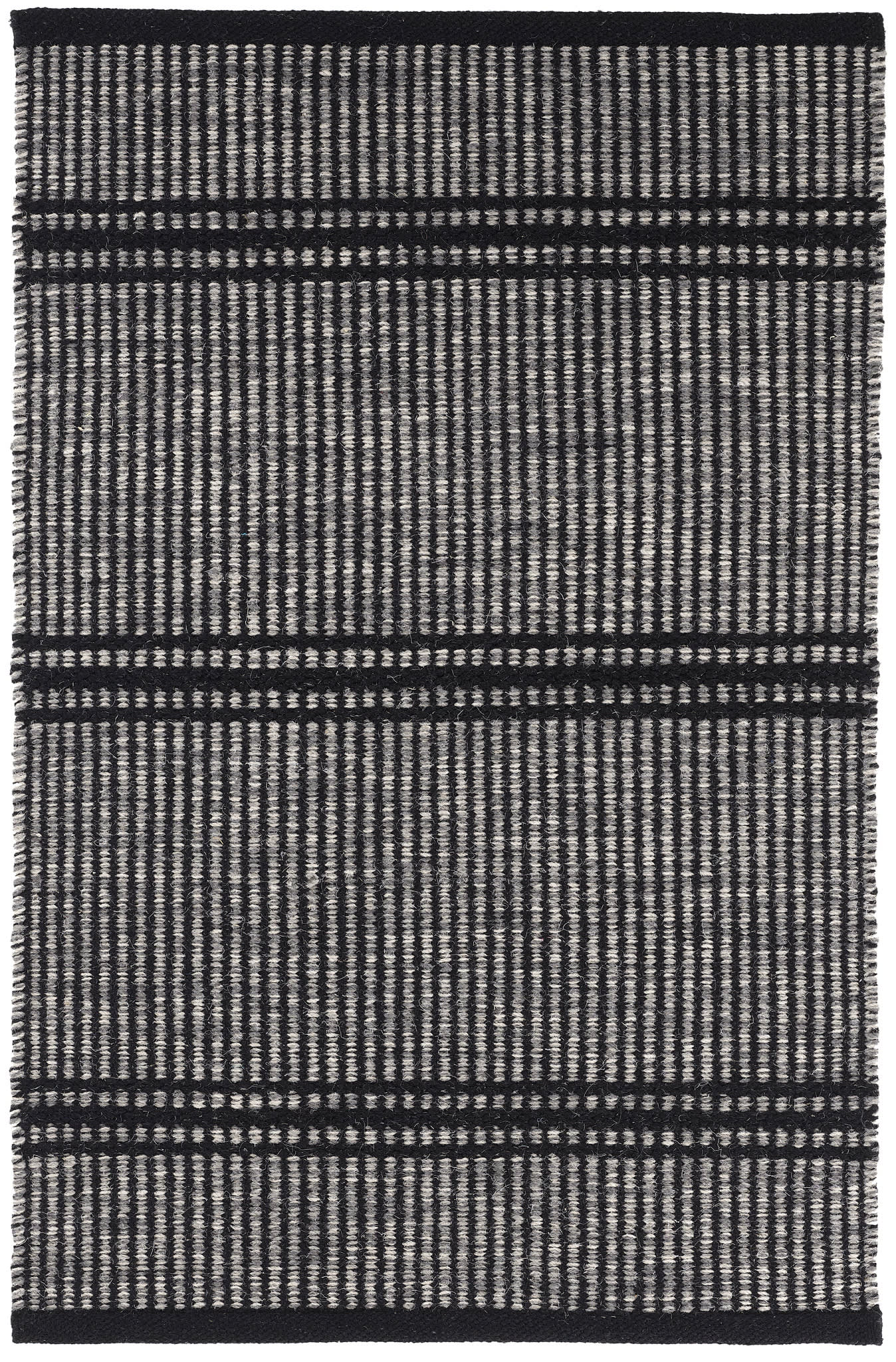 Malta Black Handwoven Wool Rug