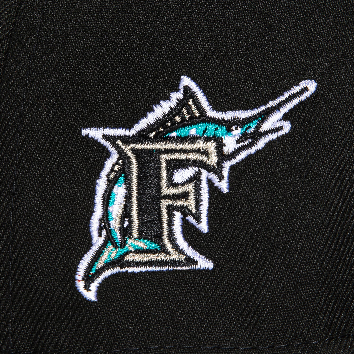 New Era 59Fifty Miami Marlins Logo Patch Script Hat - Black