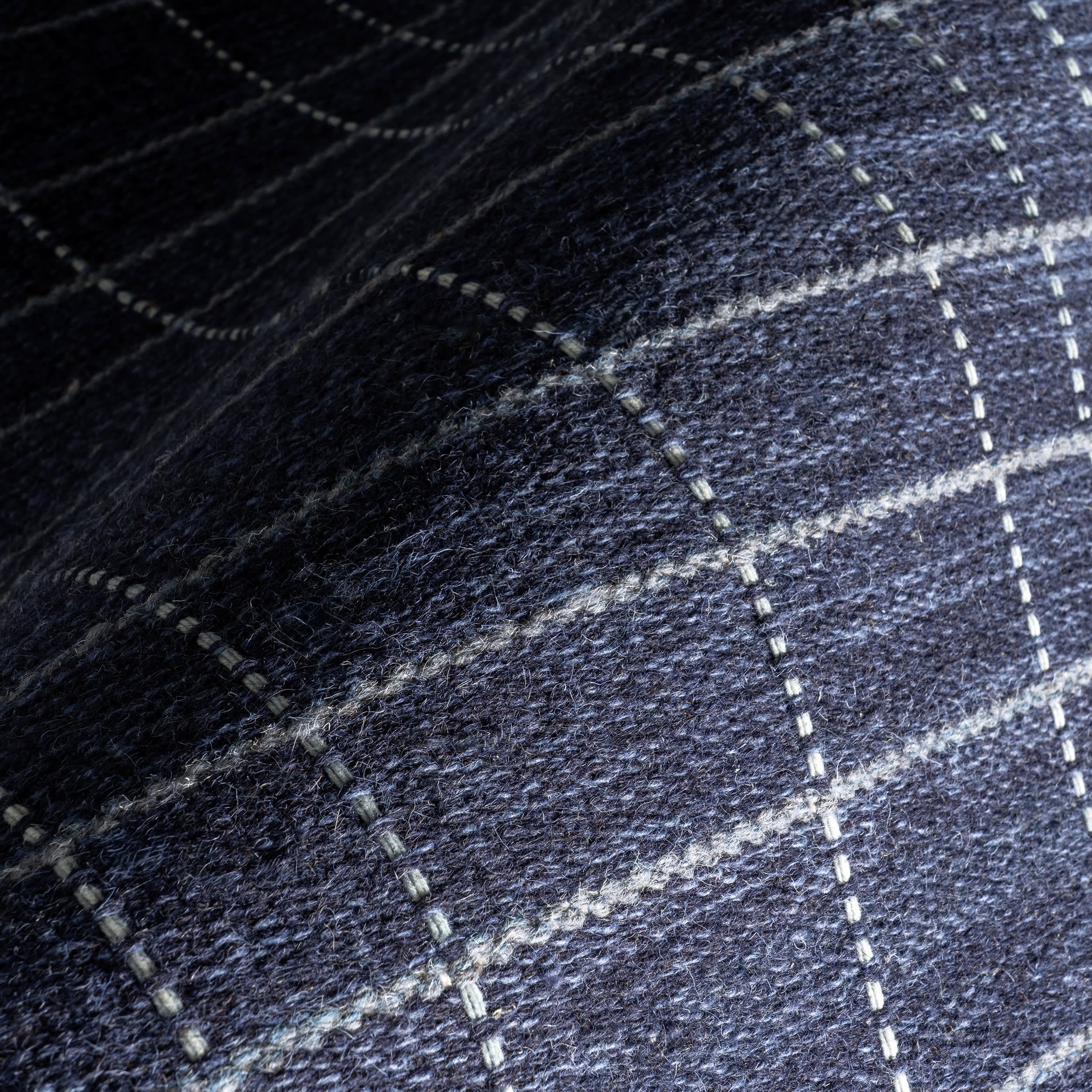 Charlie Plaid Wool Rug | Blue