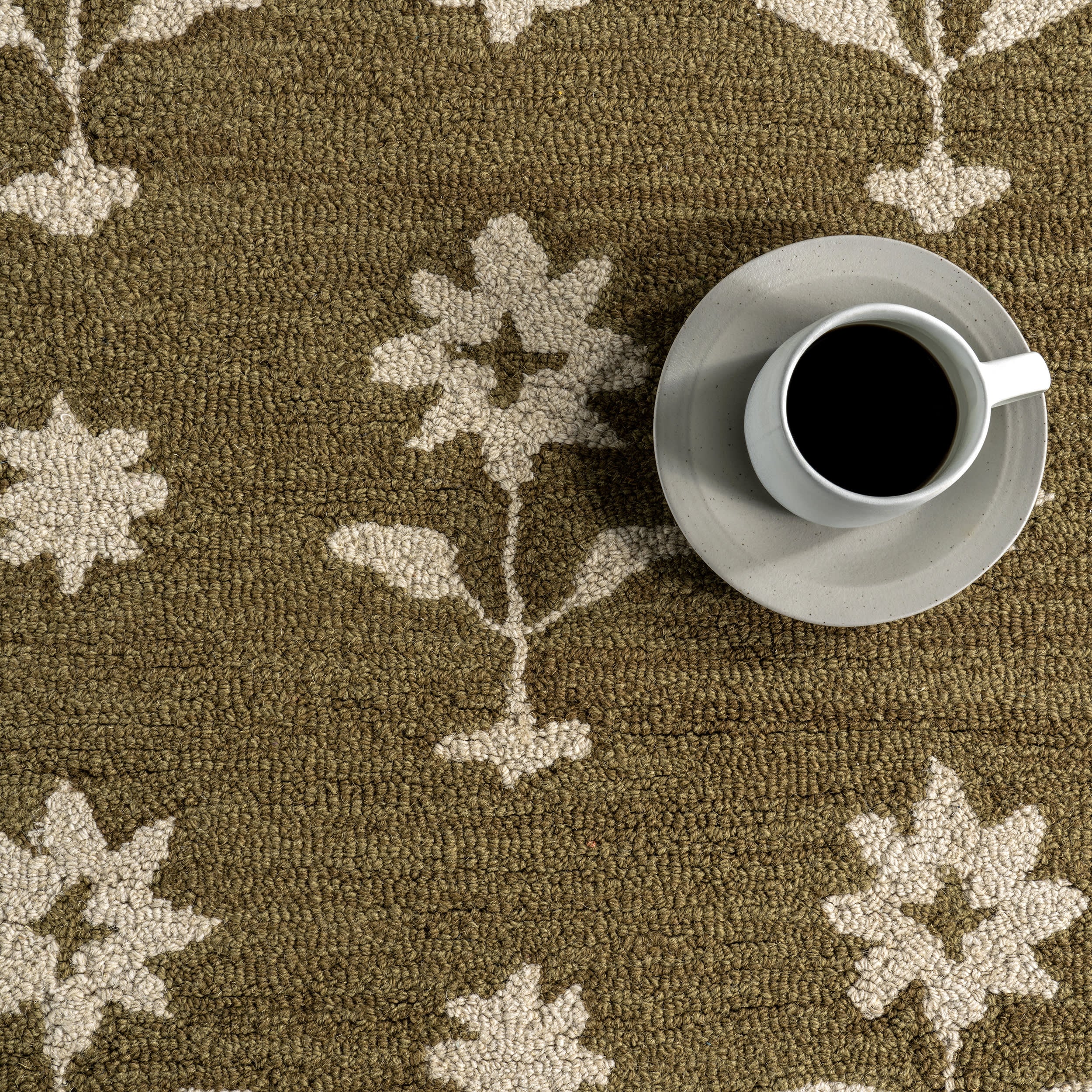 Ella Wool Rug | Olive Green