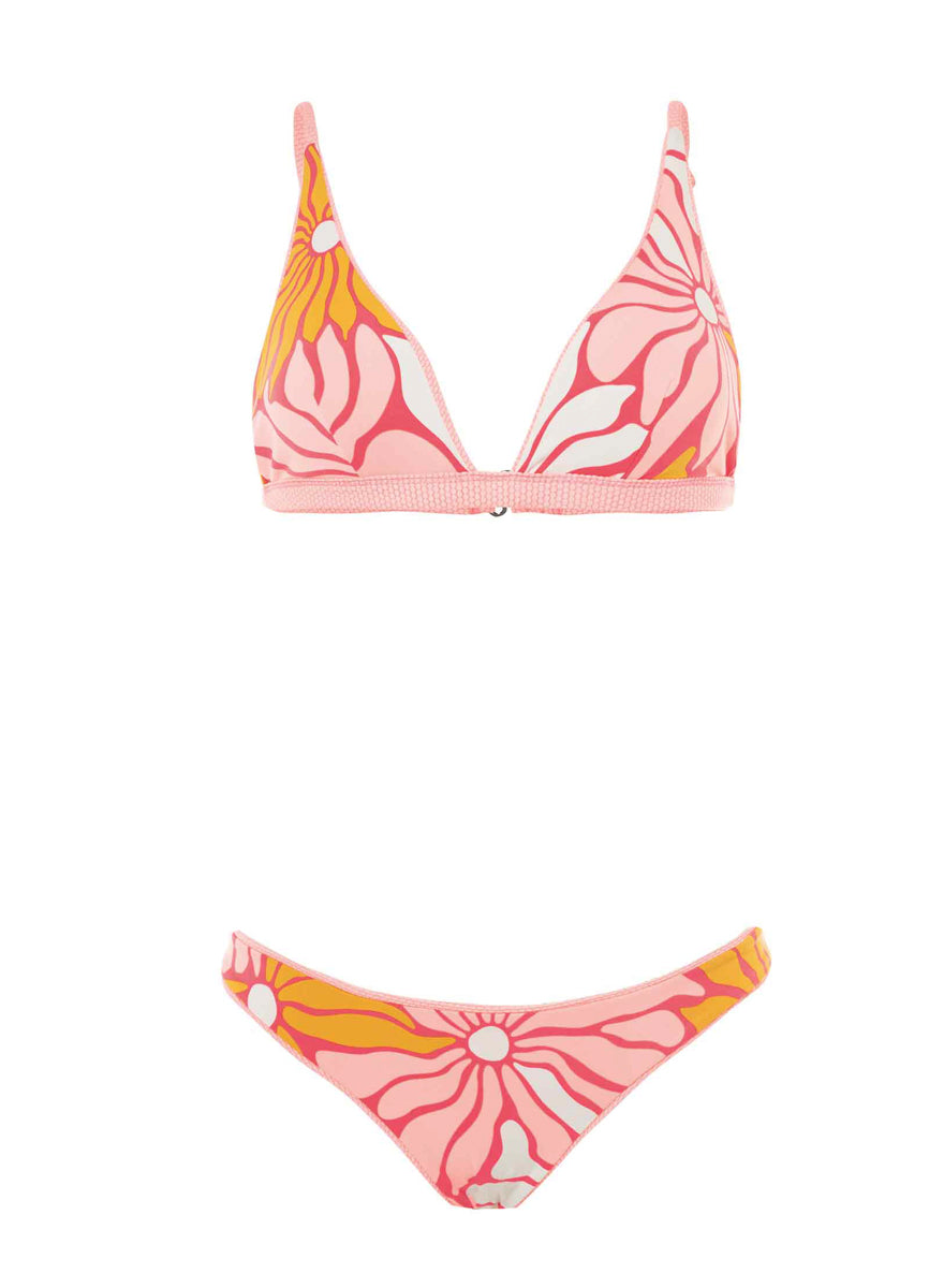 Maaji Coral Salmon Ivy Fixed Triangle Bikini Top