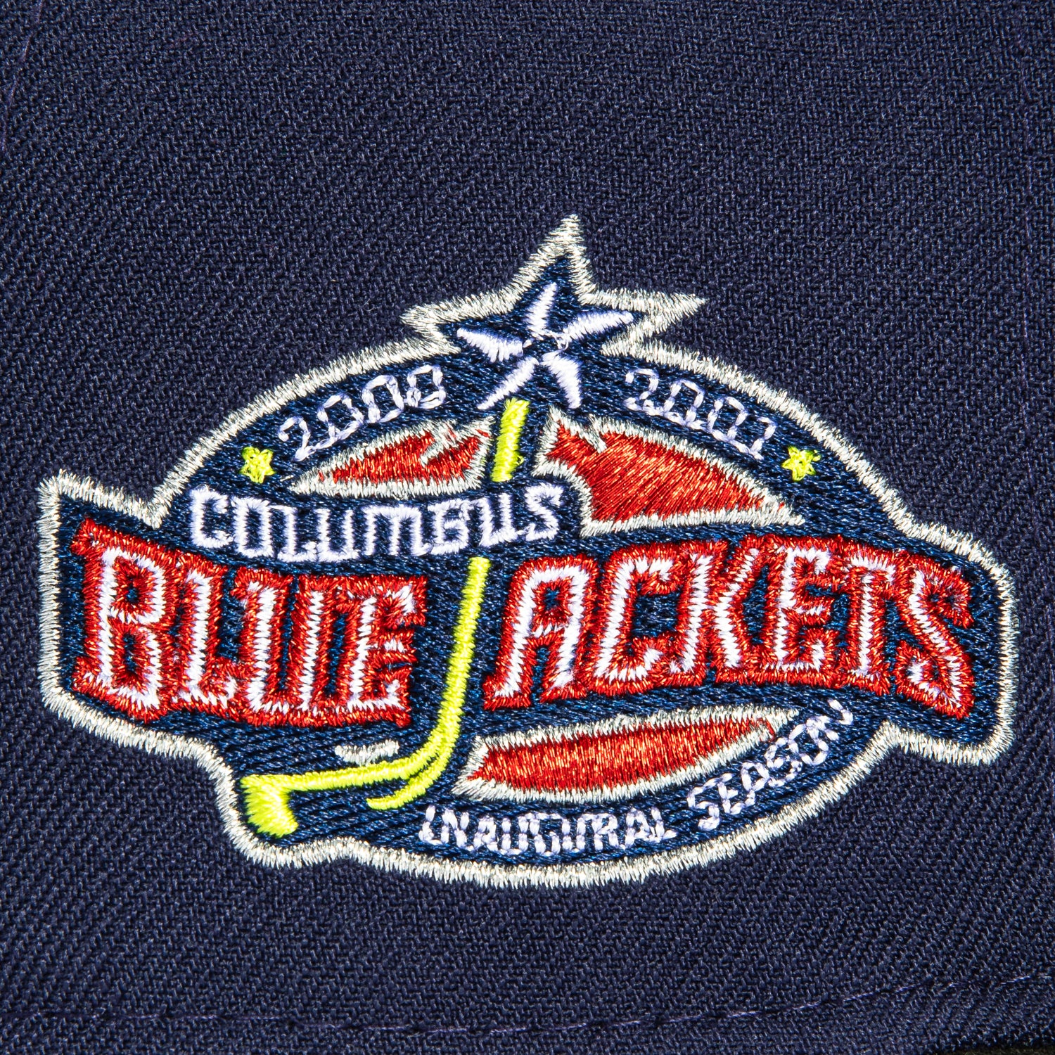 New Era 59Fifty Columbus Blue Jackets Inaugural Patch Logo Hat - Light Navy, Black