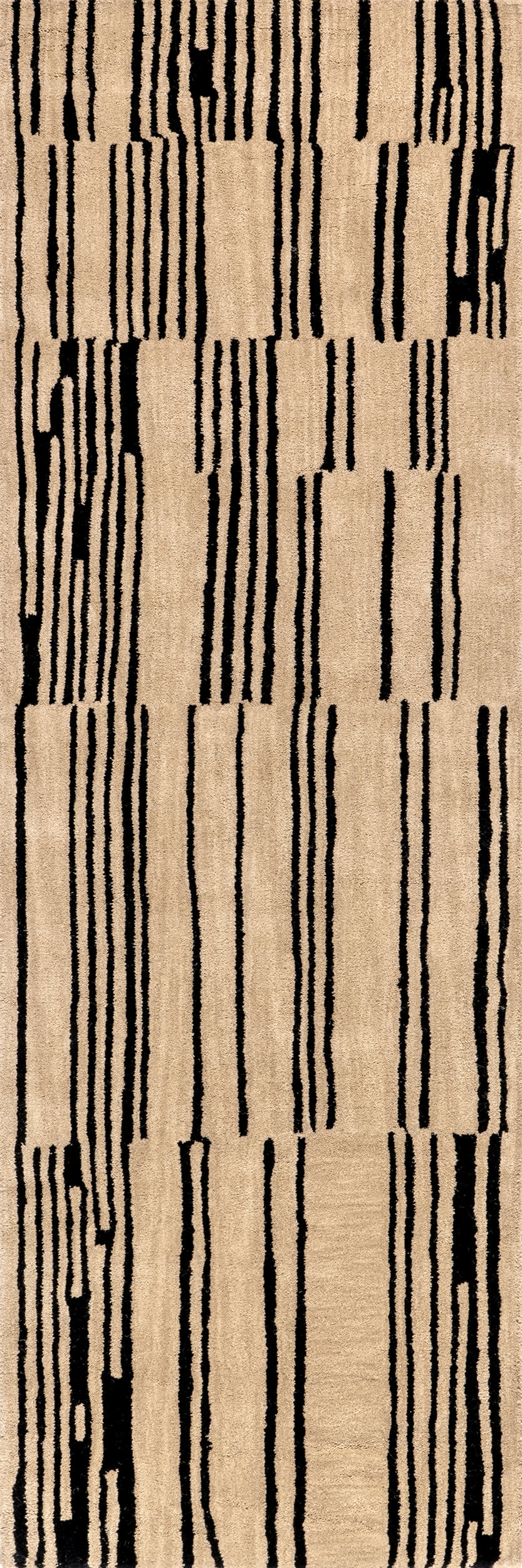 Tara Striped Wool Rug | Black