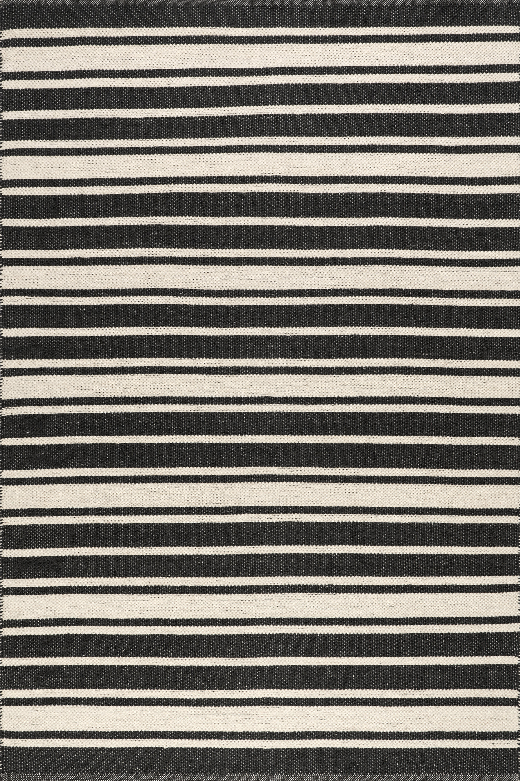 Bowery Striped Wool Rug | Charcoal