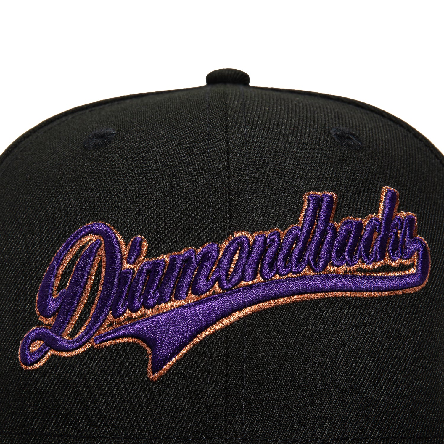 New Era 59Fifty Arizona Diamondbacks 2001 World Series Patch Script Hat - Black, Purple, Metallic Copper