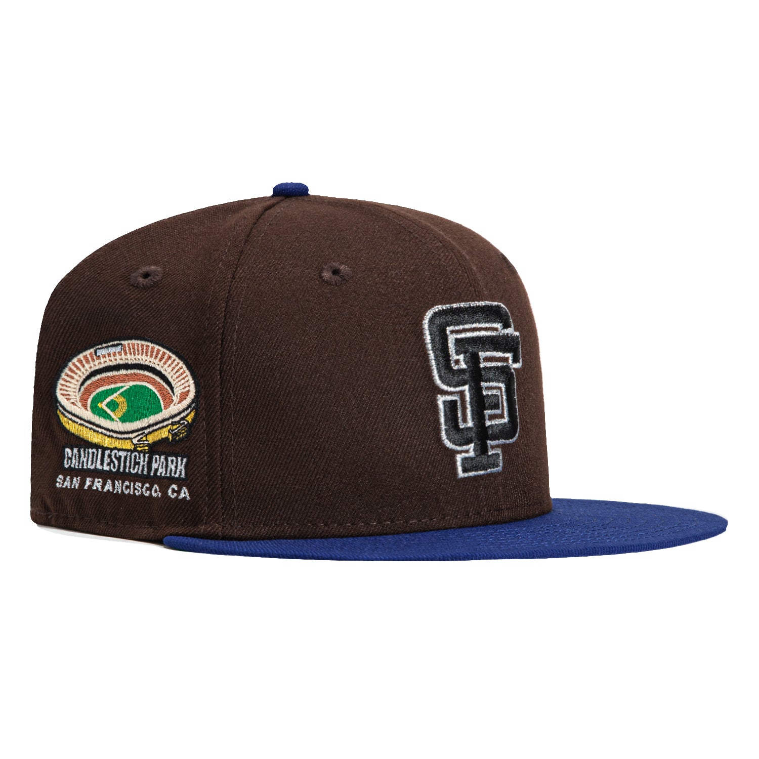 New Era 59Fifty San Francisco Giants Candlestick Park Patch Hat - Brown, Royal, Metallic Silver