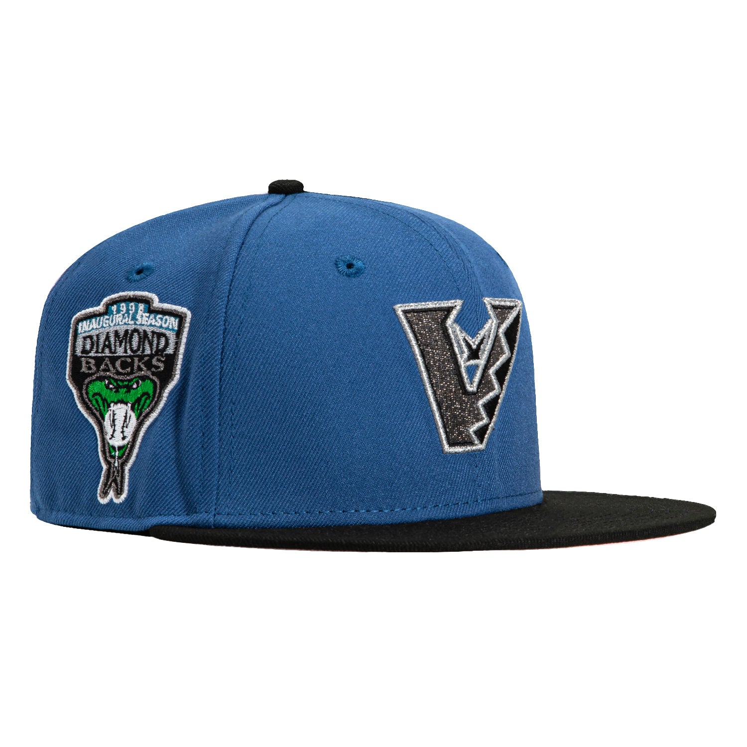 New Era 59Fifty Arizona Diamondbacks Inaugural Patch Upside Down Hat - Indigo, Black, Metallic Silver