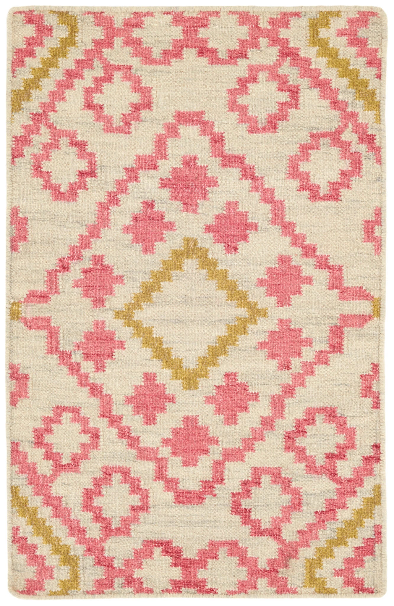 Jelly Roll Fuchsia Handwoven Wool Rug