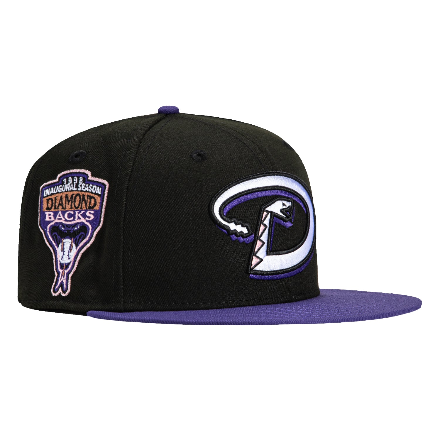 New Era 59Fifty Arizona Diamondbacks Inaugural Patch Pink UV D Hat - Black, Purple