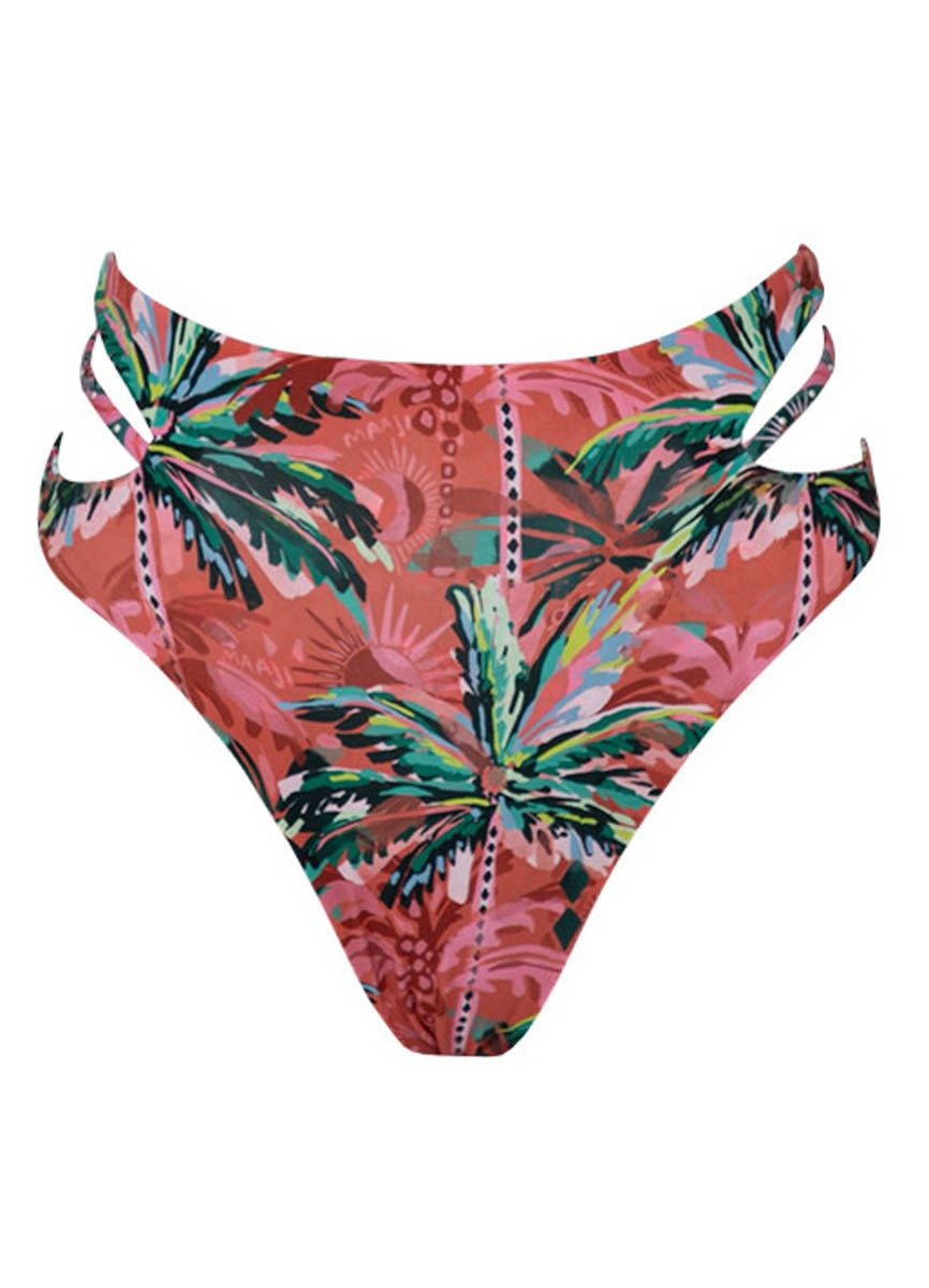 Maaji Flame Palms Eris High Rise Double Tab Side Bikini Bottom