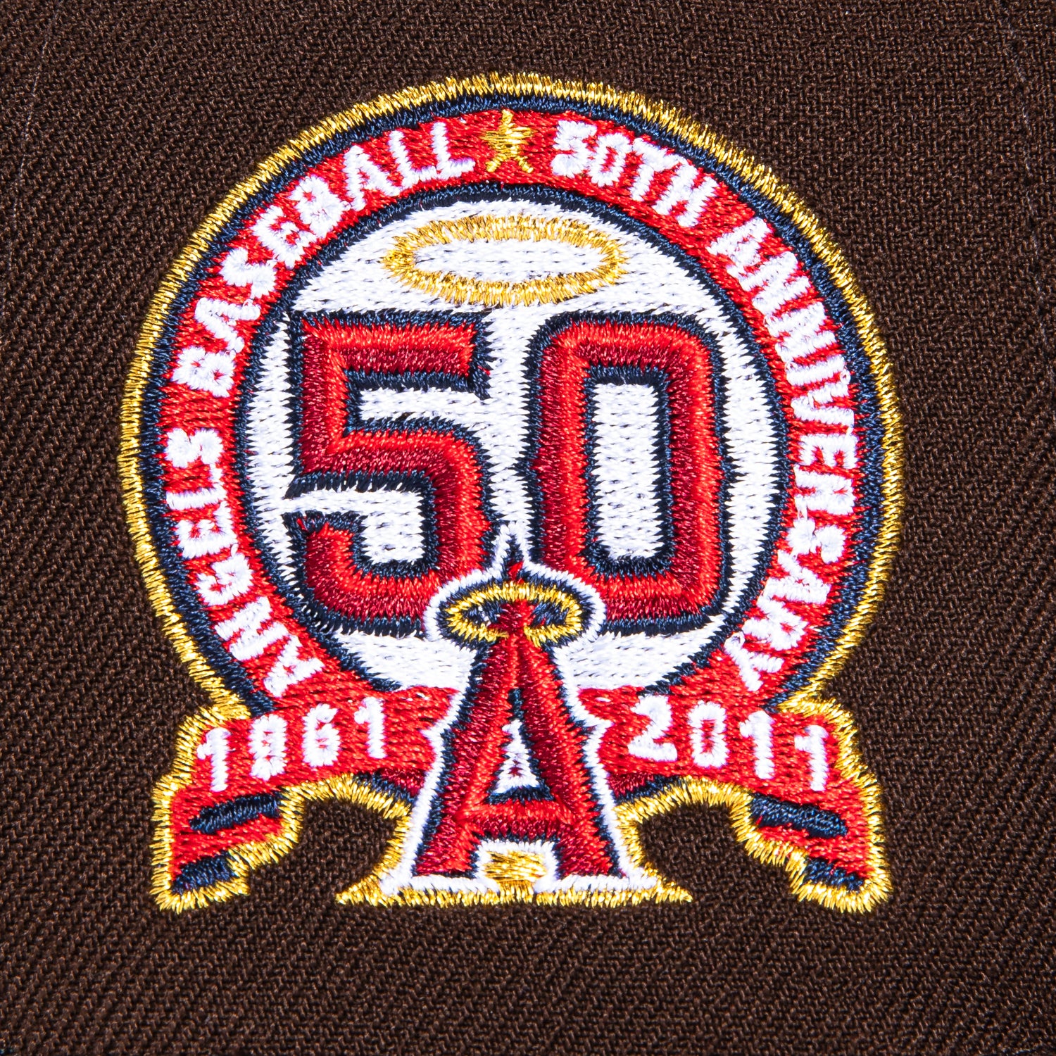 New Era 59Fifty Los Angeles Angels 50th Anniversary Patch Hat - Brown