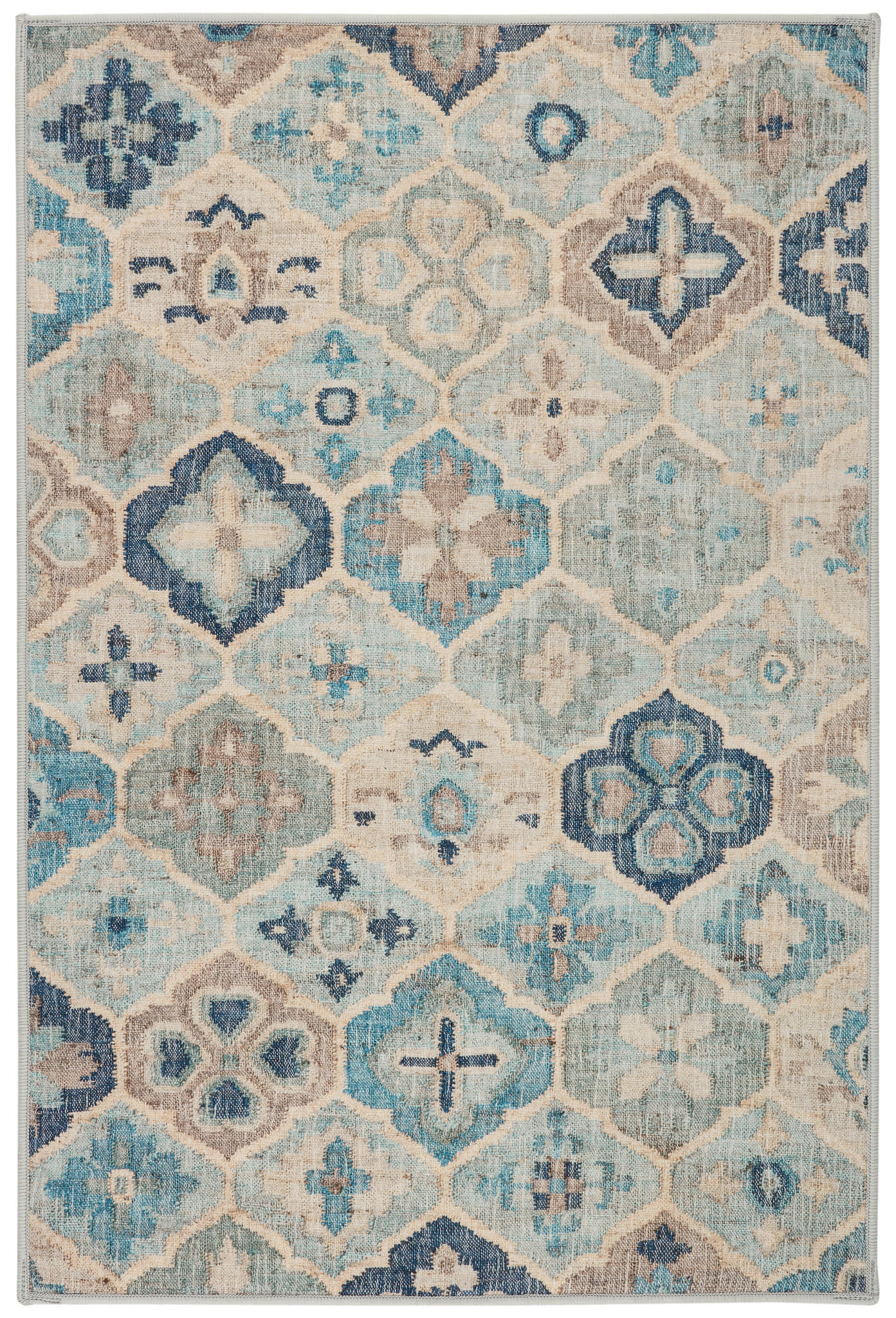 Pali Blue Machine Washable Rug