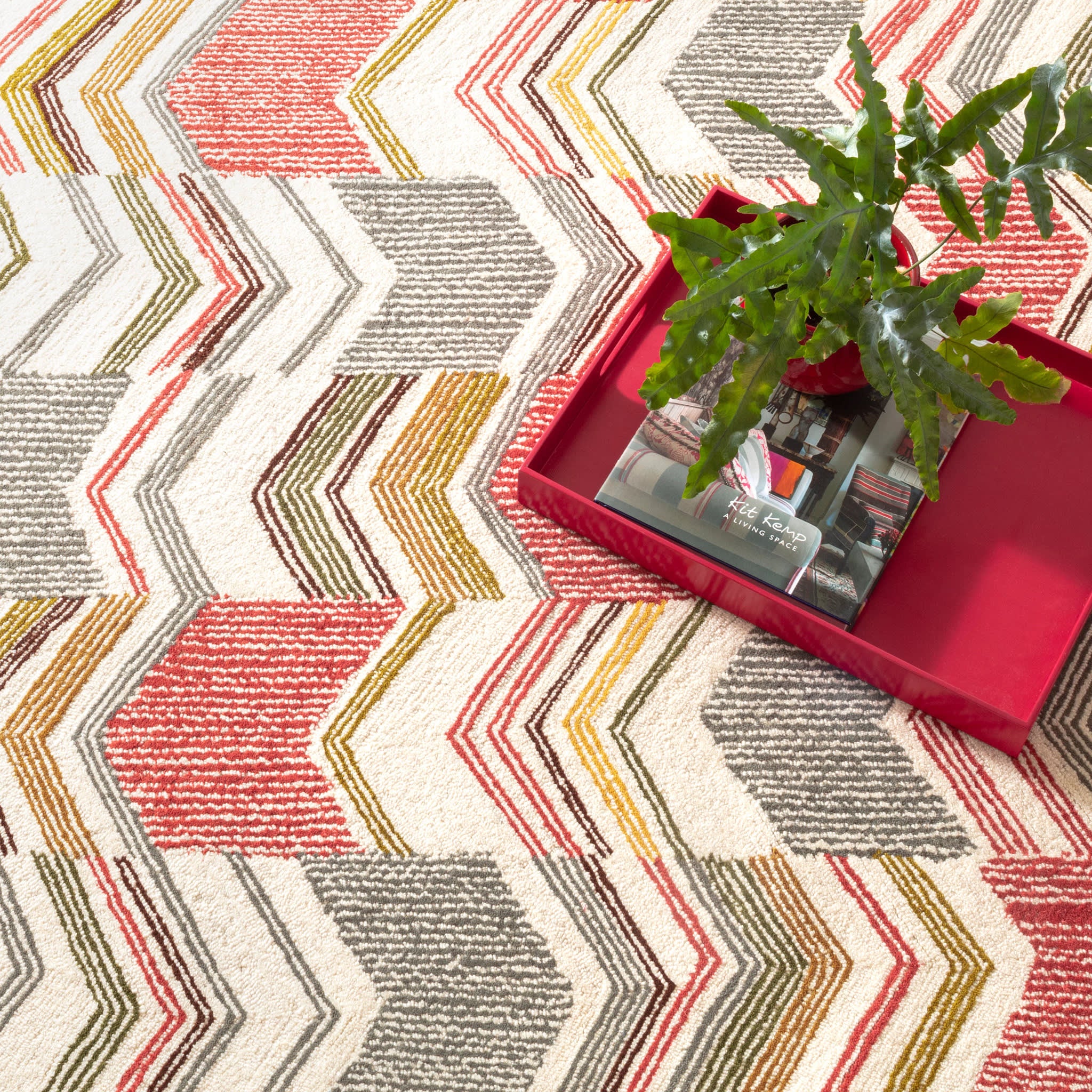 Zig Zag Hand Micro Hooked Wool Rug