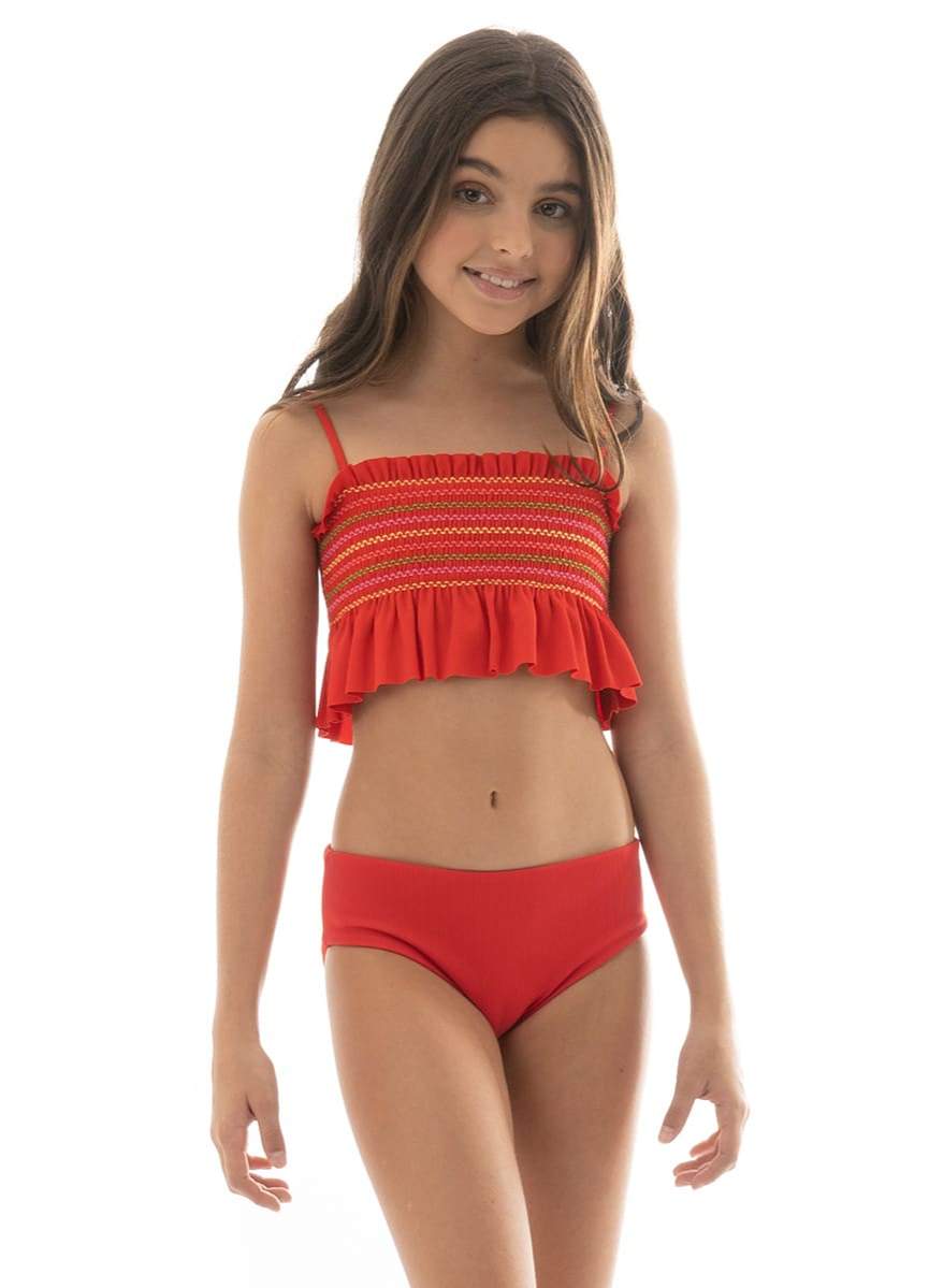 Maaji Red Camelia Fiesta Girls Bikini Set