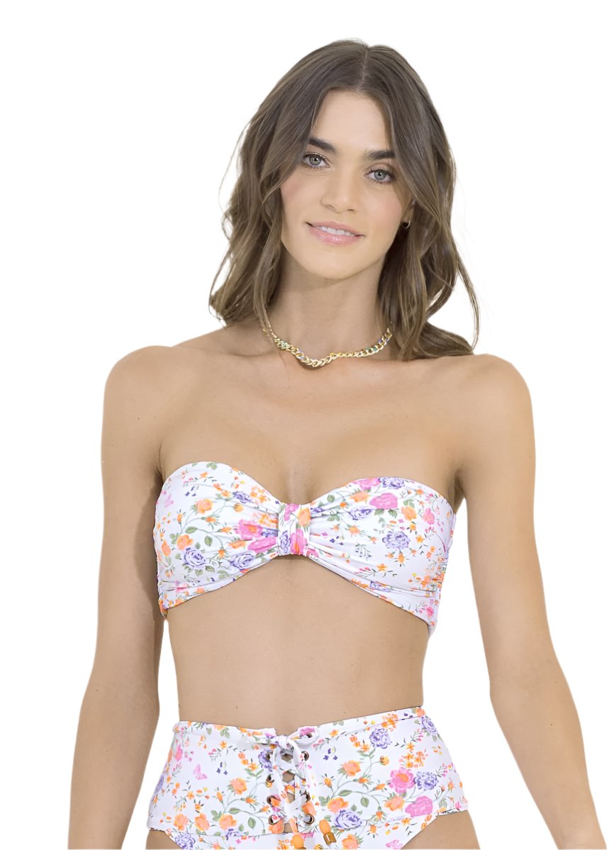 Maaji Backyard Ebony Puff Sleeve Bikini Top