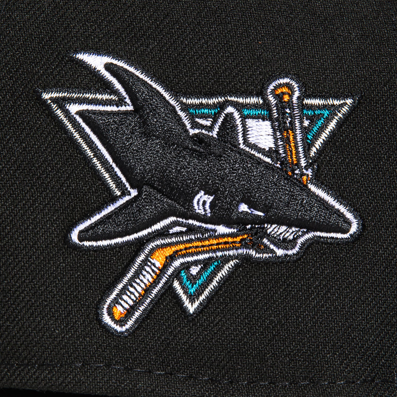 New Era 59Fifty San Jose Sharks Logo Patch Script Hat - Black, Teal