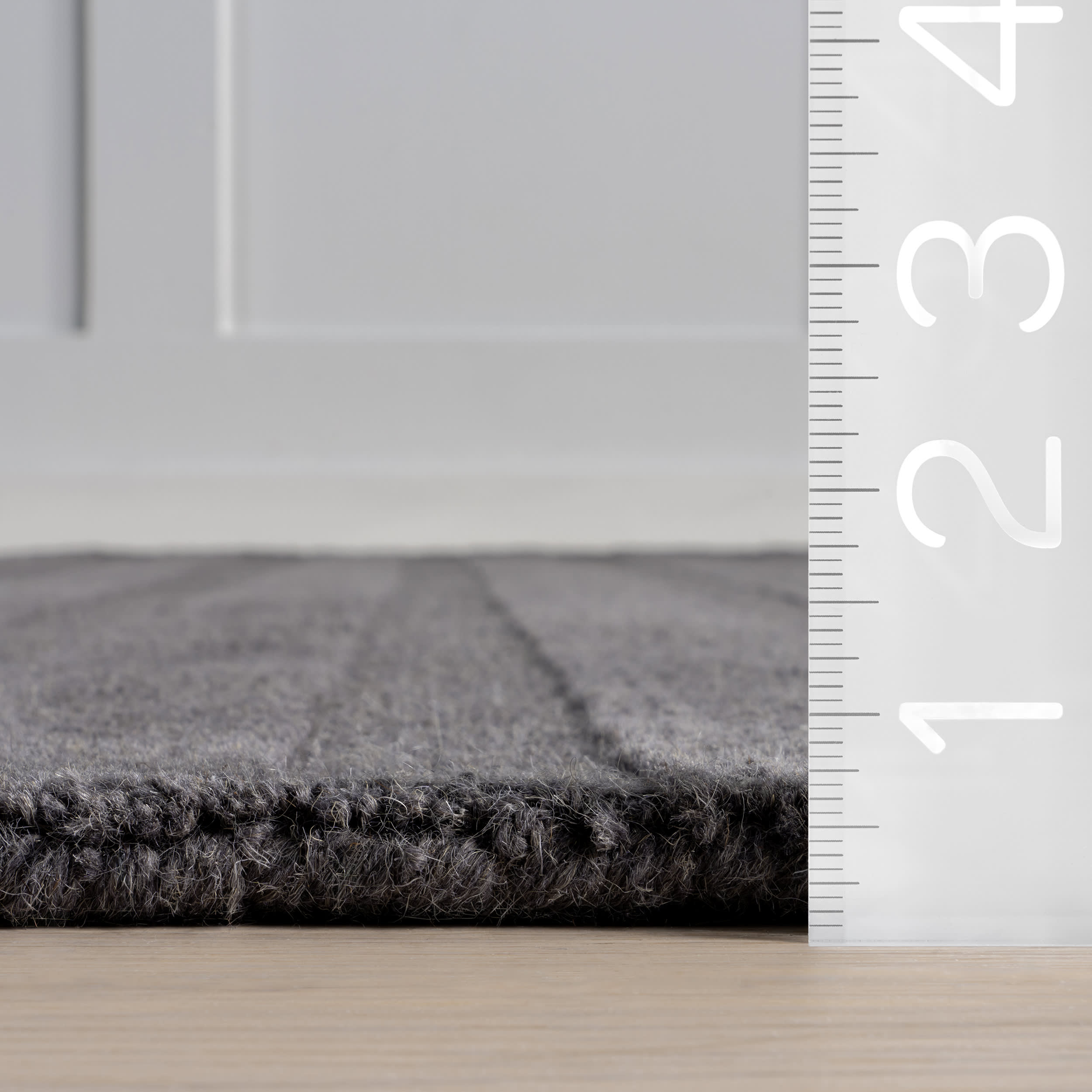 Vestry Striped Wool Rug | Charcoal