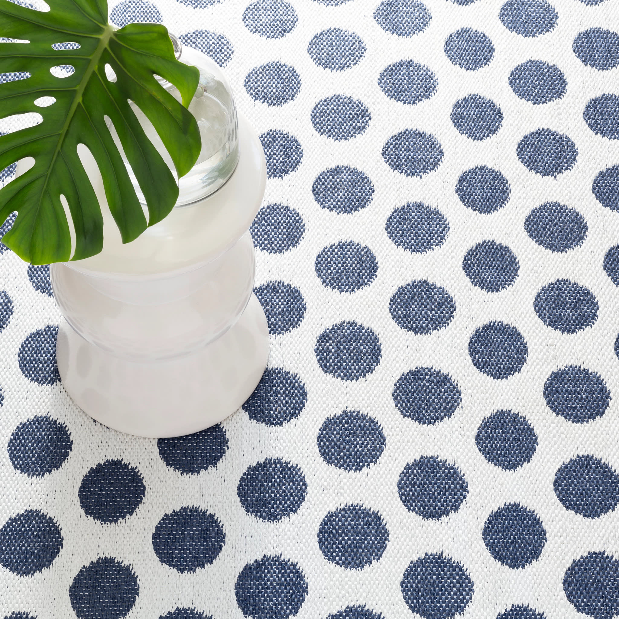 Dot Navy Handwoven Indoor/Outdoor Rug