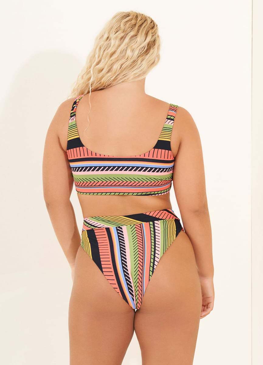 Maaji Roman Stripe Izzy Sporty Bralette Bikini Top