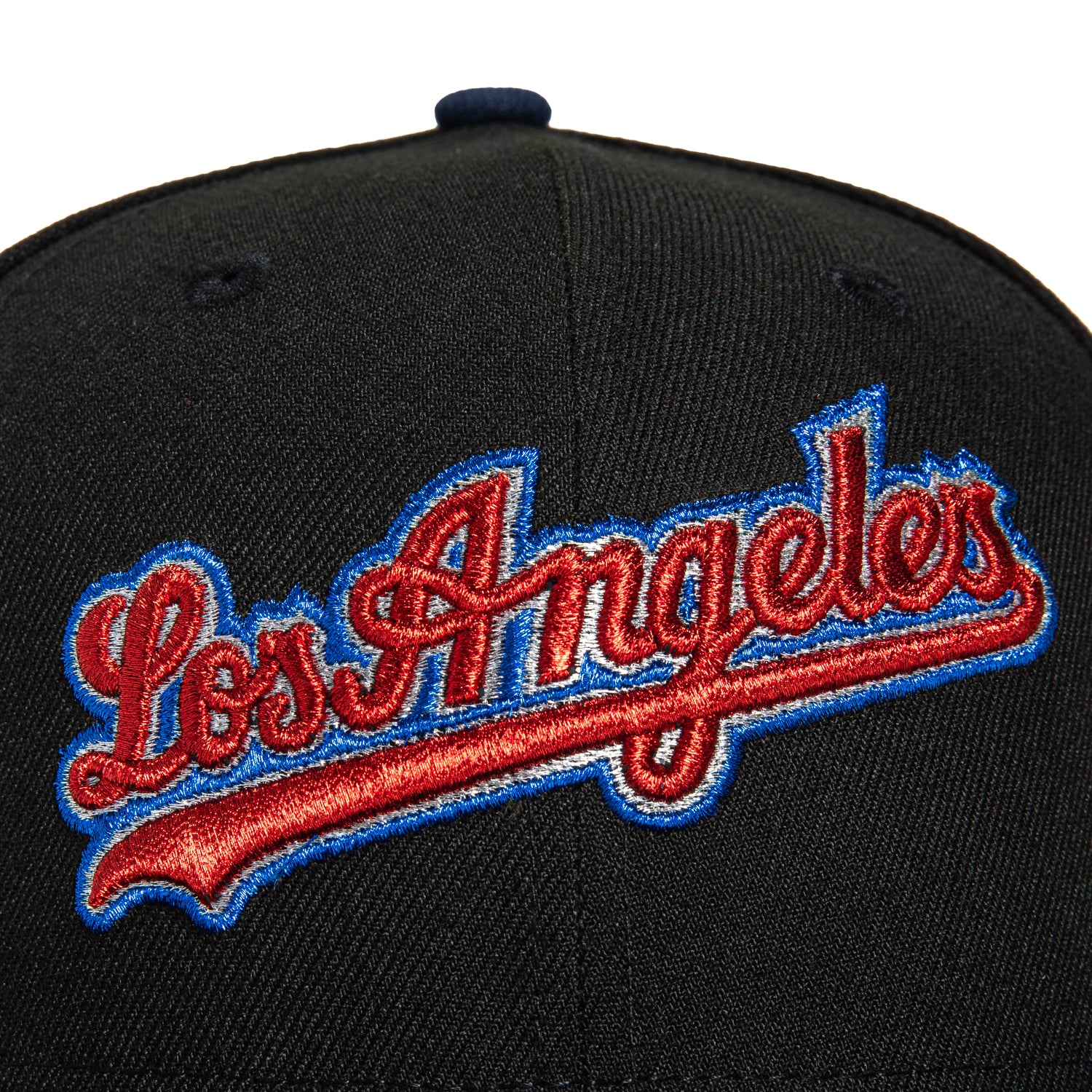 New Era 59Fifty Los Angeles Dodgers 60th Anniversary Stadium Patch Script Hat - Black, Navy, Red