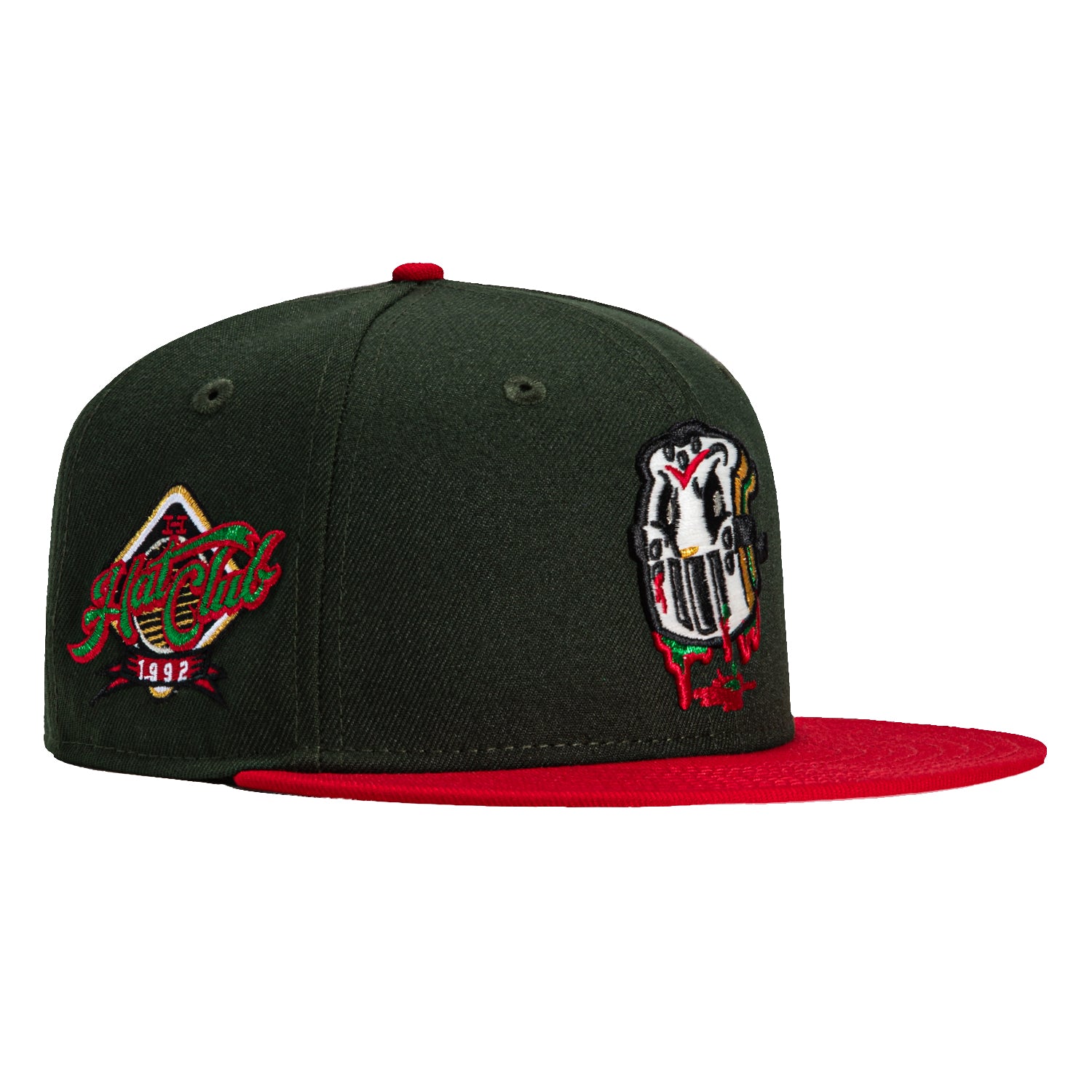 New Era 59Fifty 12 Days of Hatmas PBJ Mask Hat Club Logo Patch Hat - Green, Red