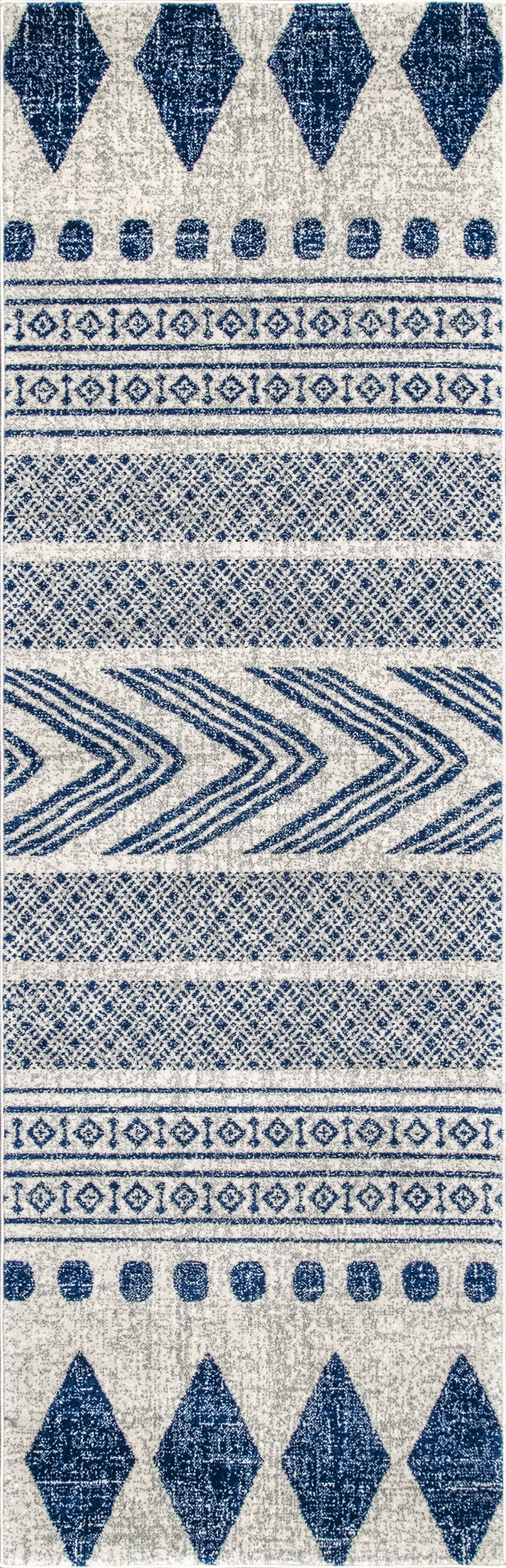 Geometric Banded Rug | Blue