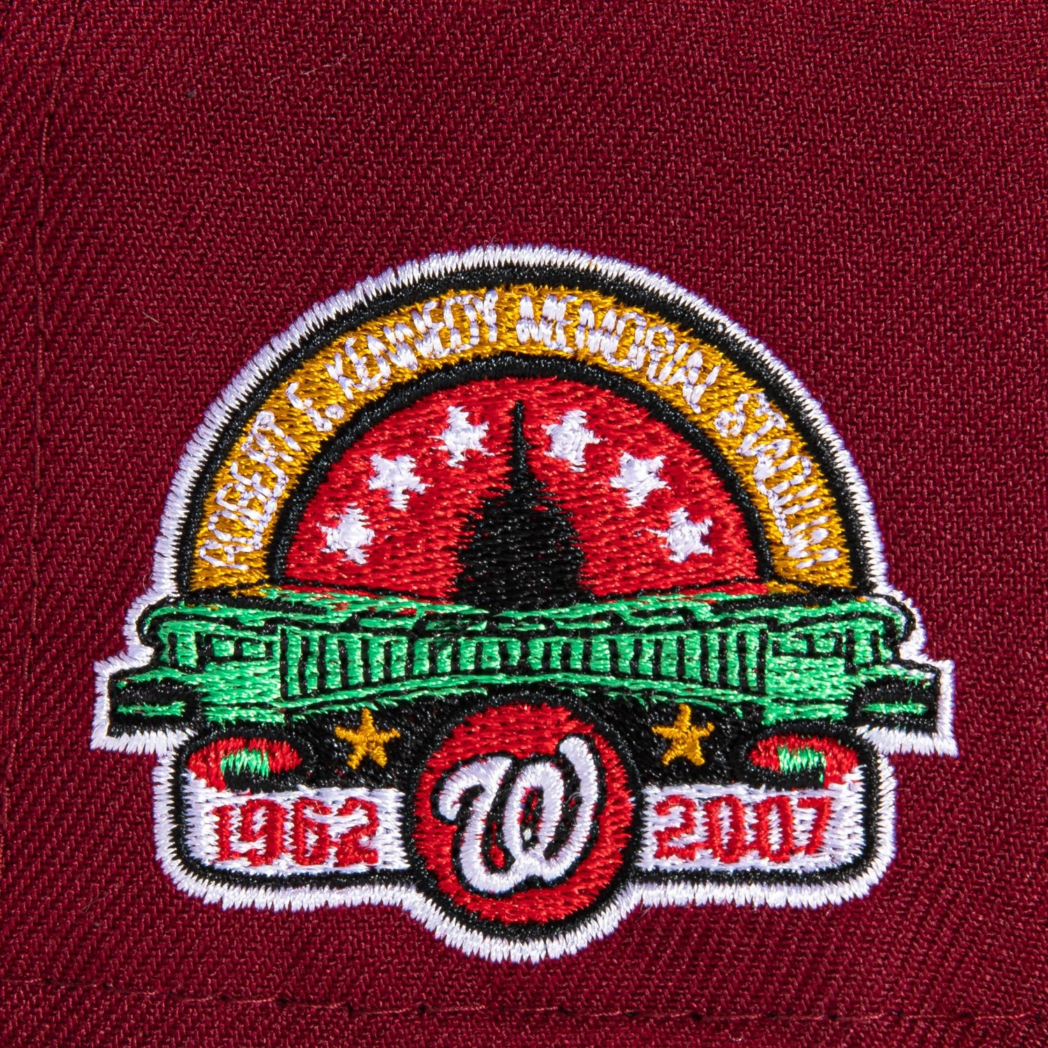 New Era 59Fifty Fitted Female Aux Pack Washington Nationals RFK Stadium Patch Hat - Cardinal, Khaki