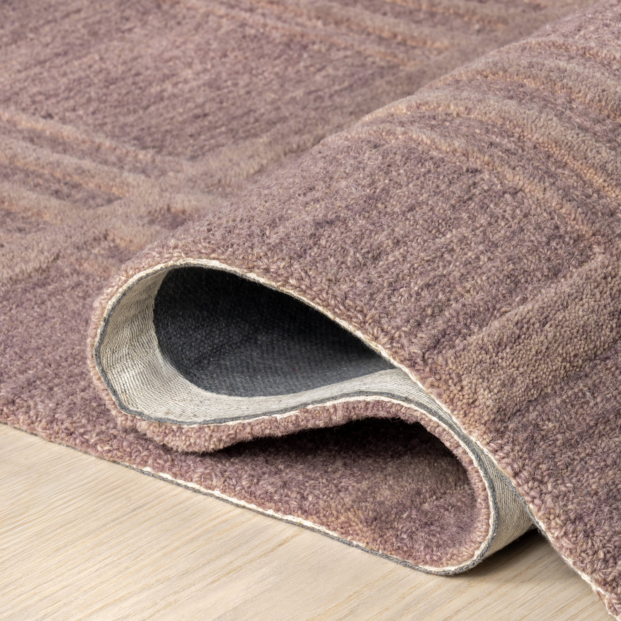 Mallory Checked Wool Rug | Mauve