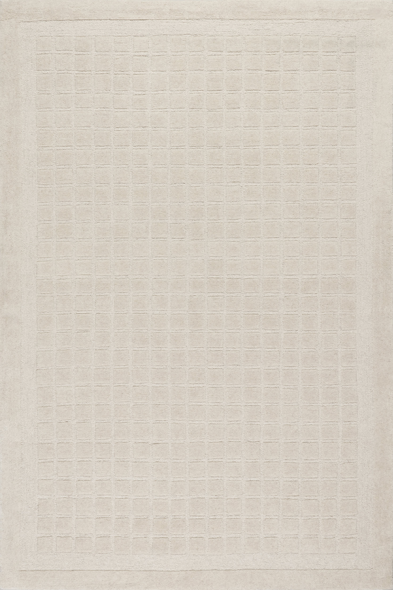 Fritz Checked Wool Rug | Beige