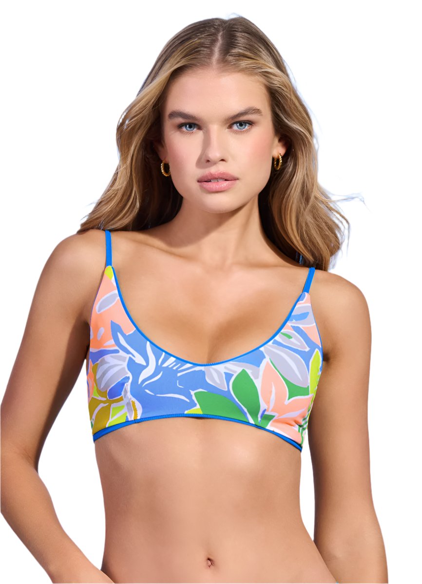 Maaji Pool Blue Blush Sporty Bralette Bikini Top