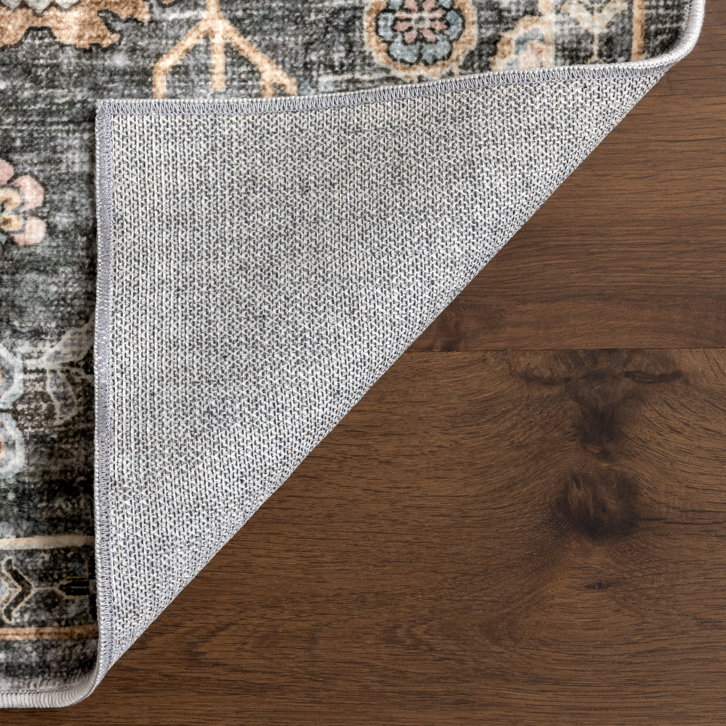 Jaylah Medallion Washable Rug | Charcoal