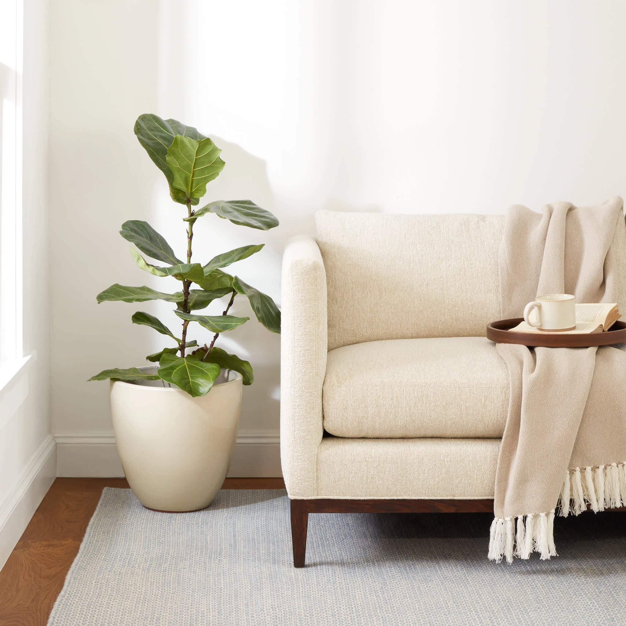 Honeycomb French Blue/Ivory Handwoven Wool Rug